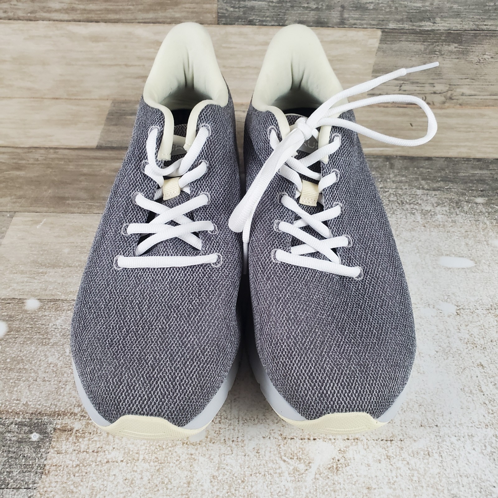 Kuru Flex Via Womens Shoes Sz 10.5 W Running Dove Gray Pale Lime Lace Up Sneaker