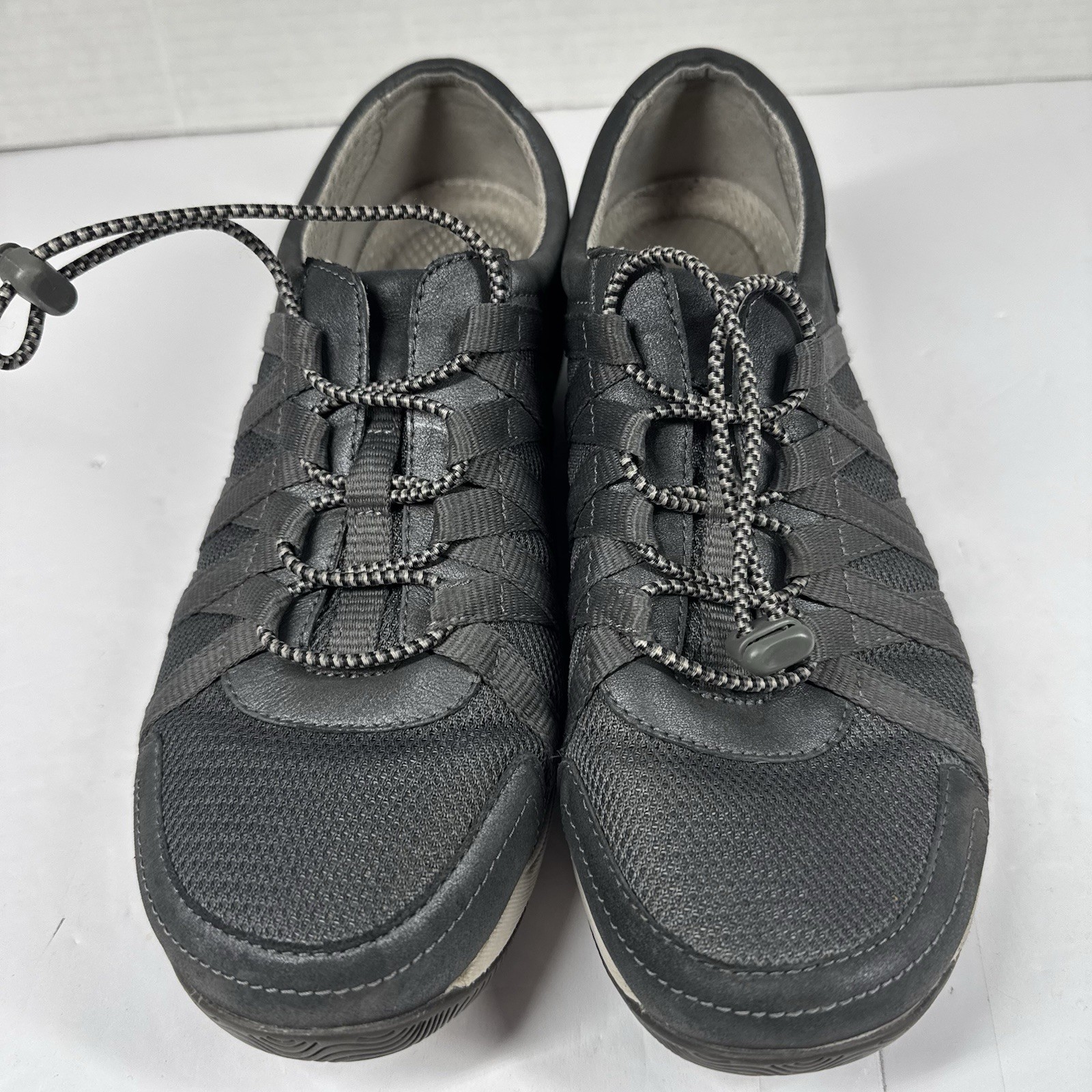 Dansko Shoes Womens 39W Honor Sporty Drawstring Low Top Sneakers Metallic Gray