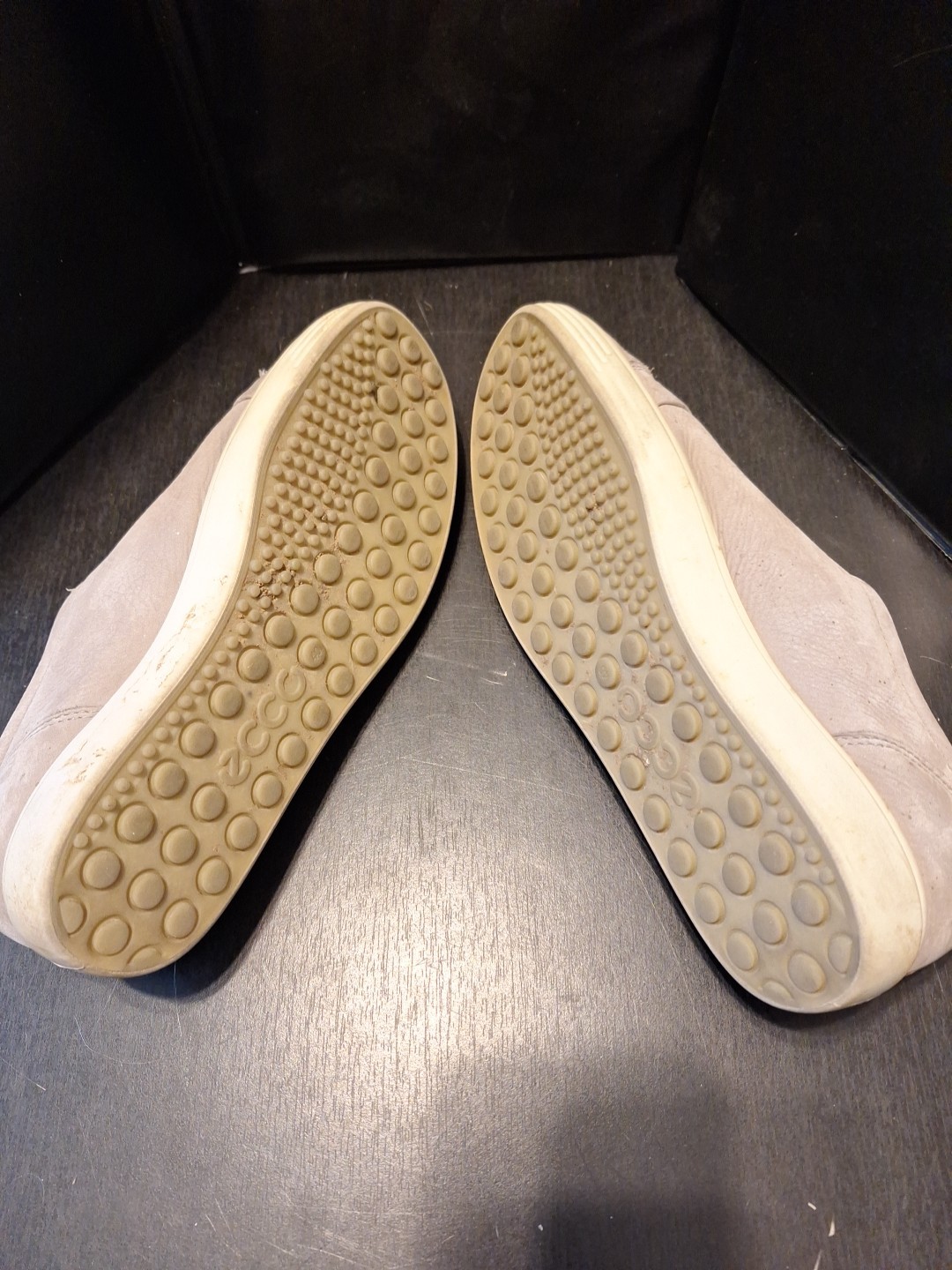 ECCO Soft 7 Grey Leather Walking Sneakers Comfort Casual Shoes Women’s