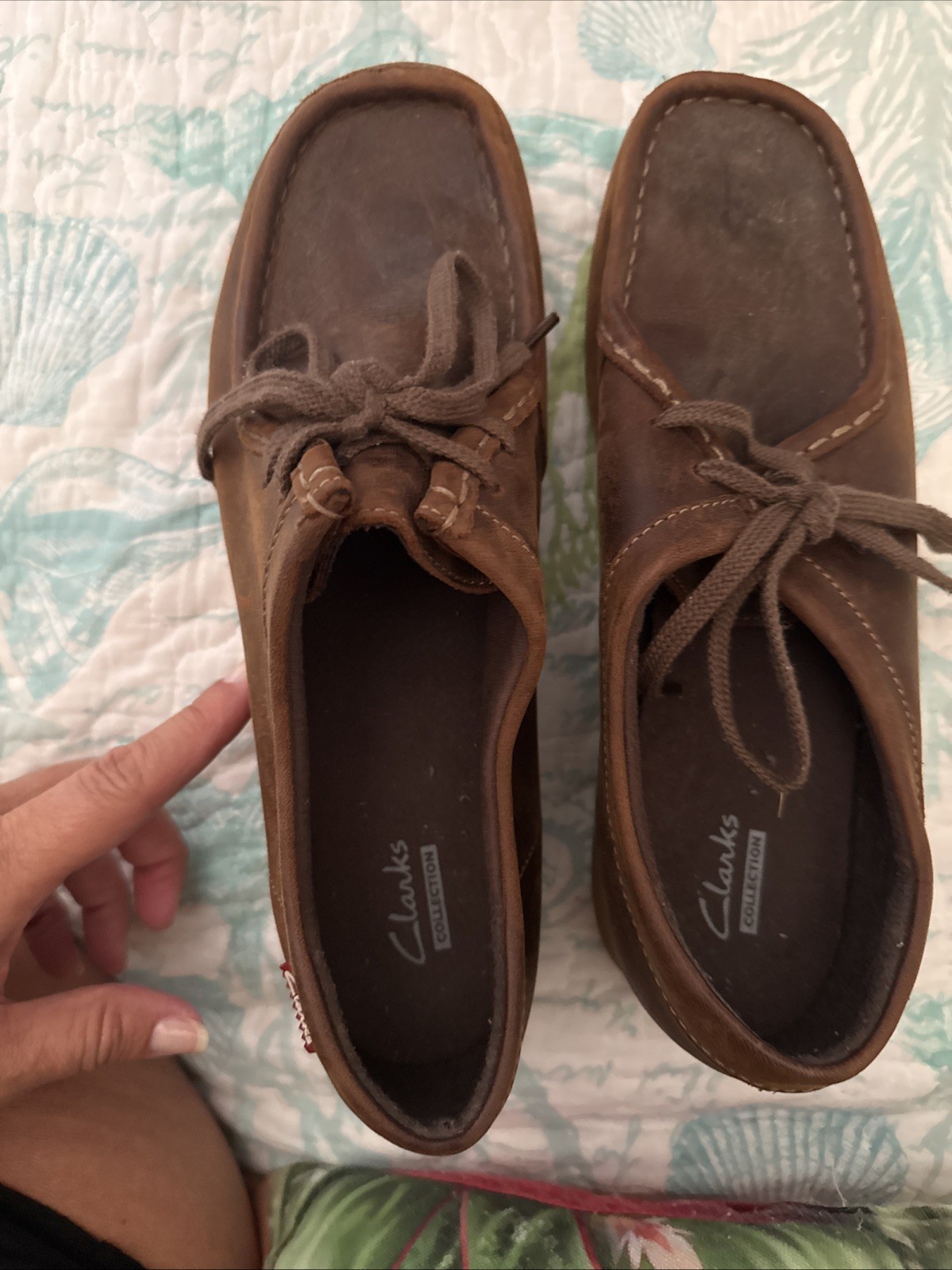 NICE! Clark’s Women’s Size 10 #26060499 Brown Tie Up Slip On Low Ankle Shoe