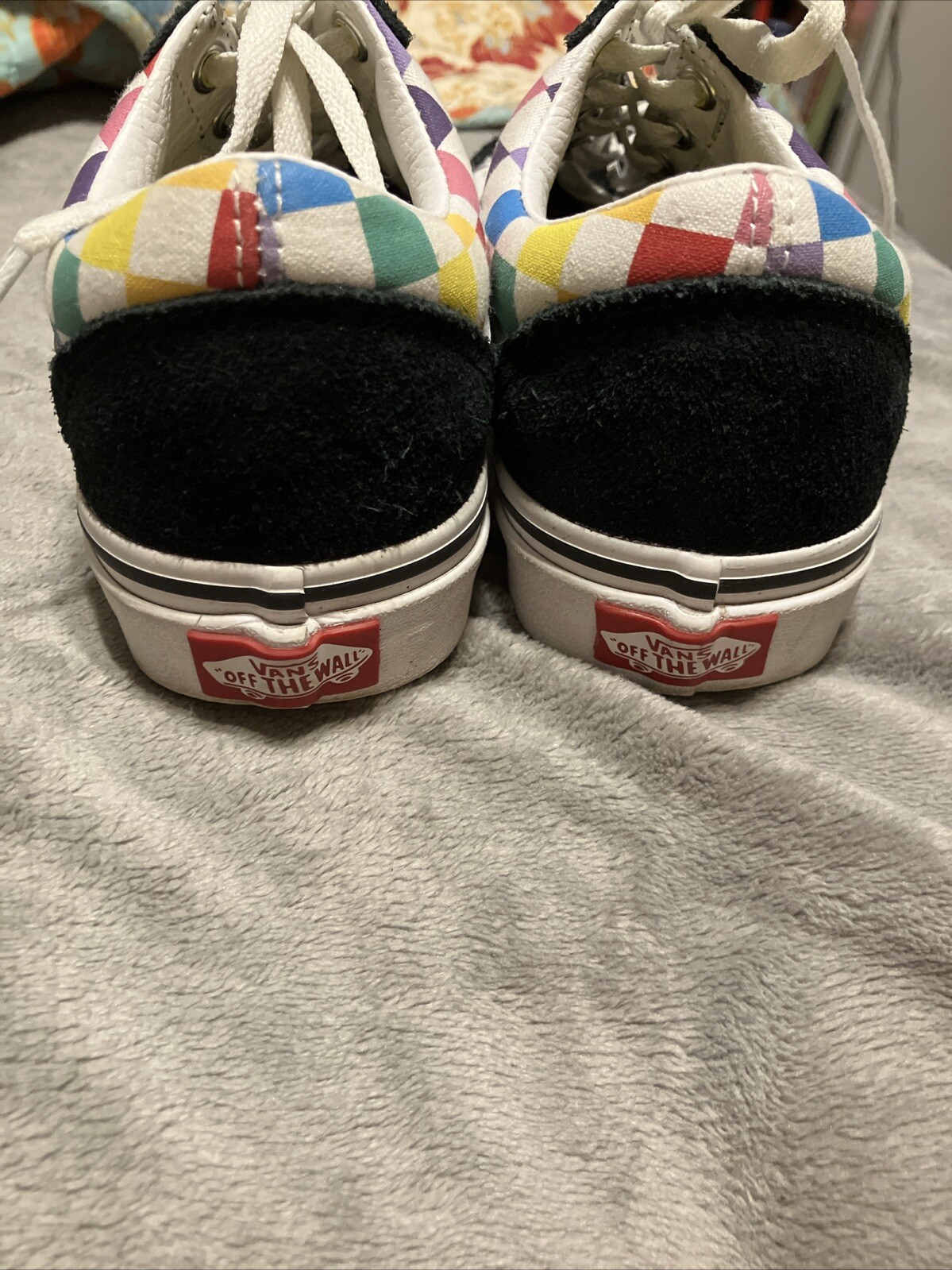 VANS Off the Wall Women’s Black Suede/Color Block Canvas Size W6.5/M5 #721356