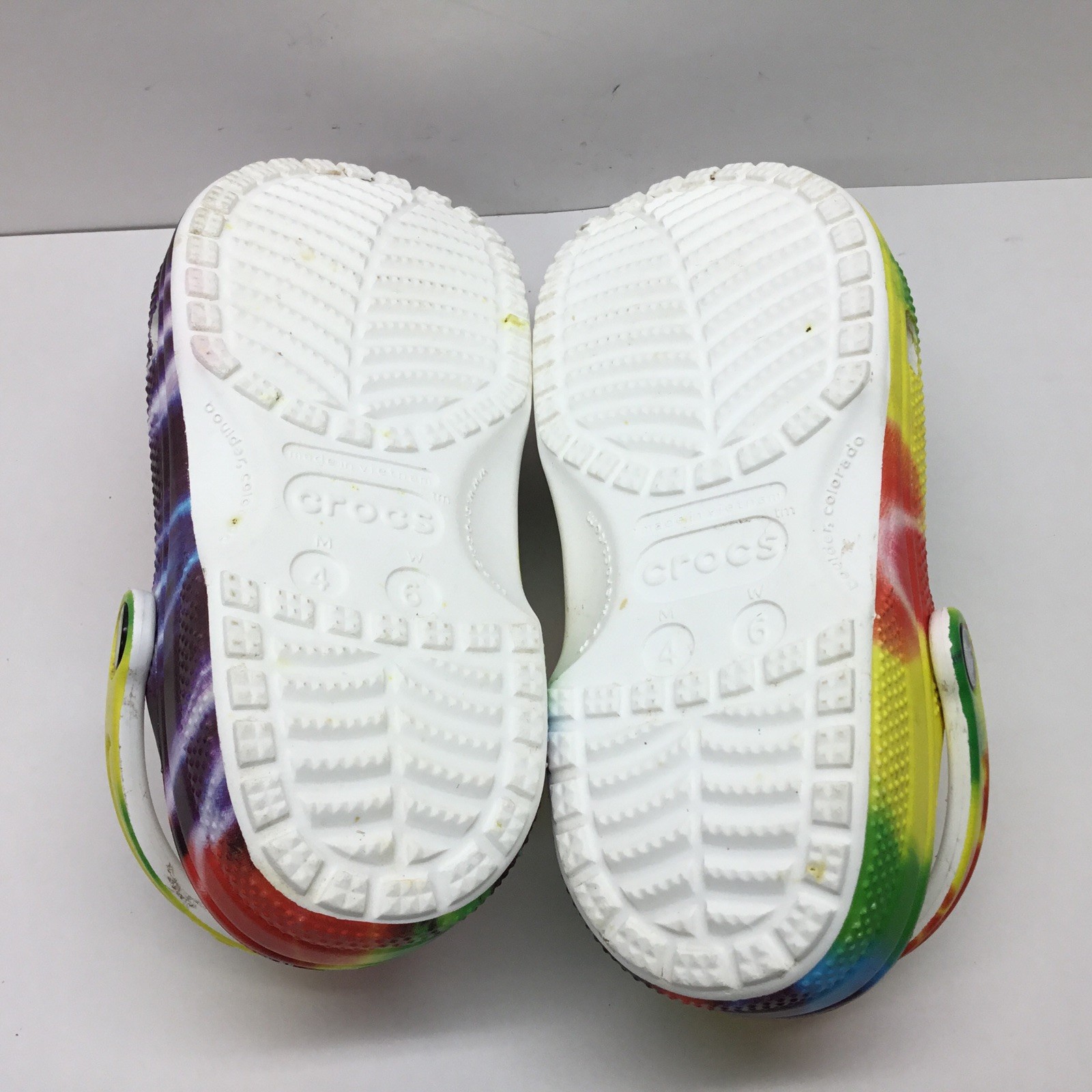 Crocs Tie Dye Multi Color Clog Slip On Shoes Size M4 W6 Colorful