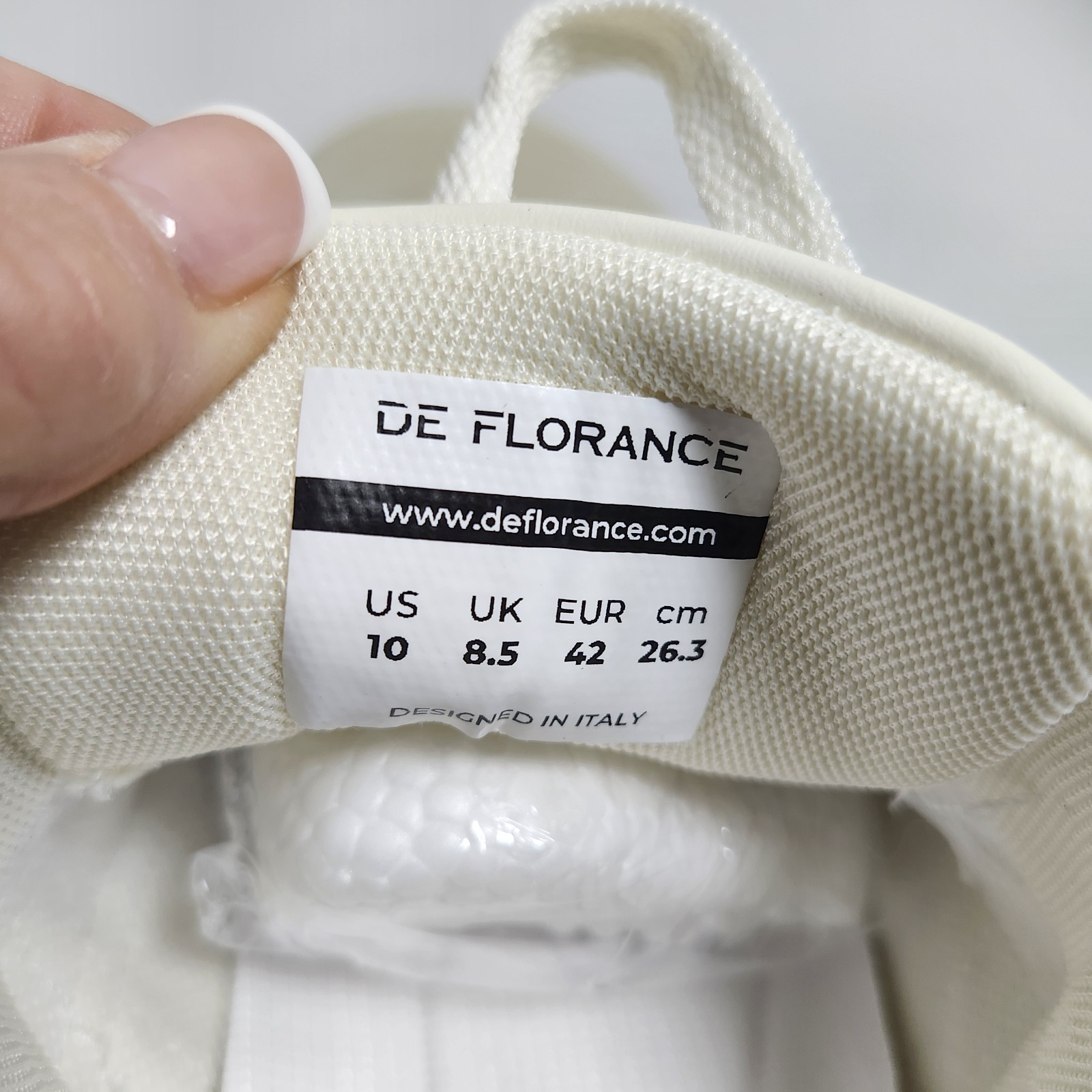 DF De Florance Shoes Womens Sneakers US Size 10 Tan Beige White Made In Italy