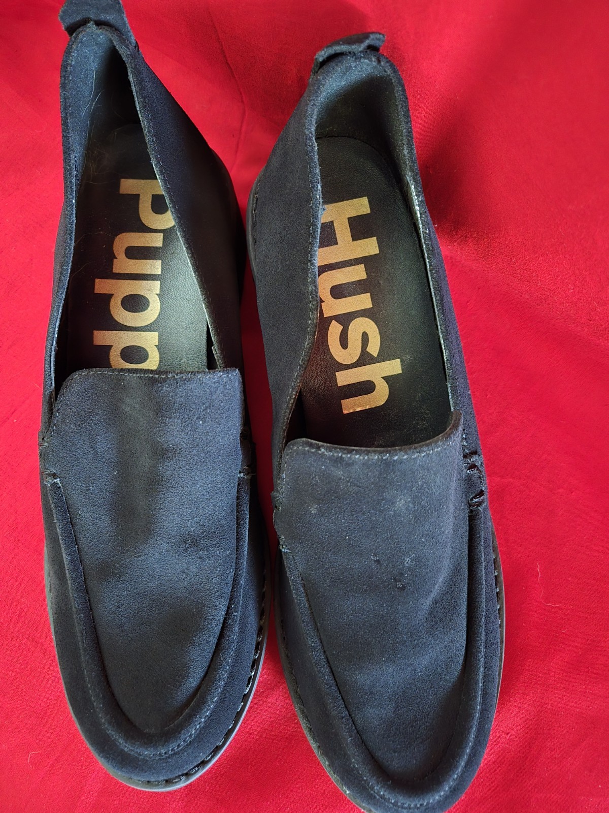 Hush Puppies Suede Loafer Block Heel Women’s Sz Wide 8 Comfort Style