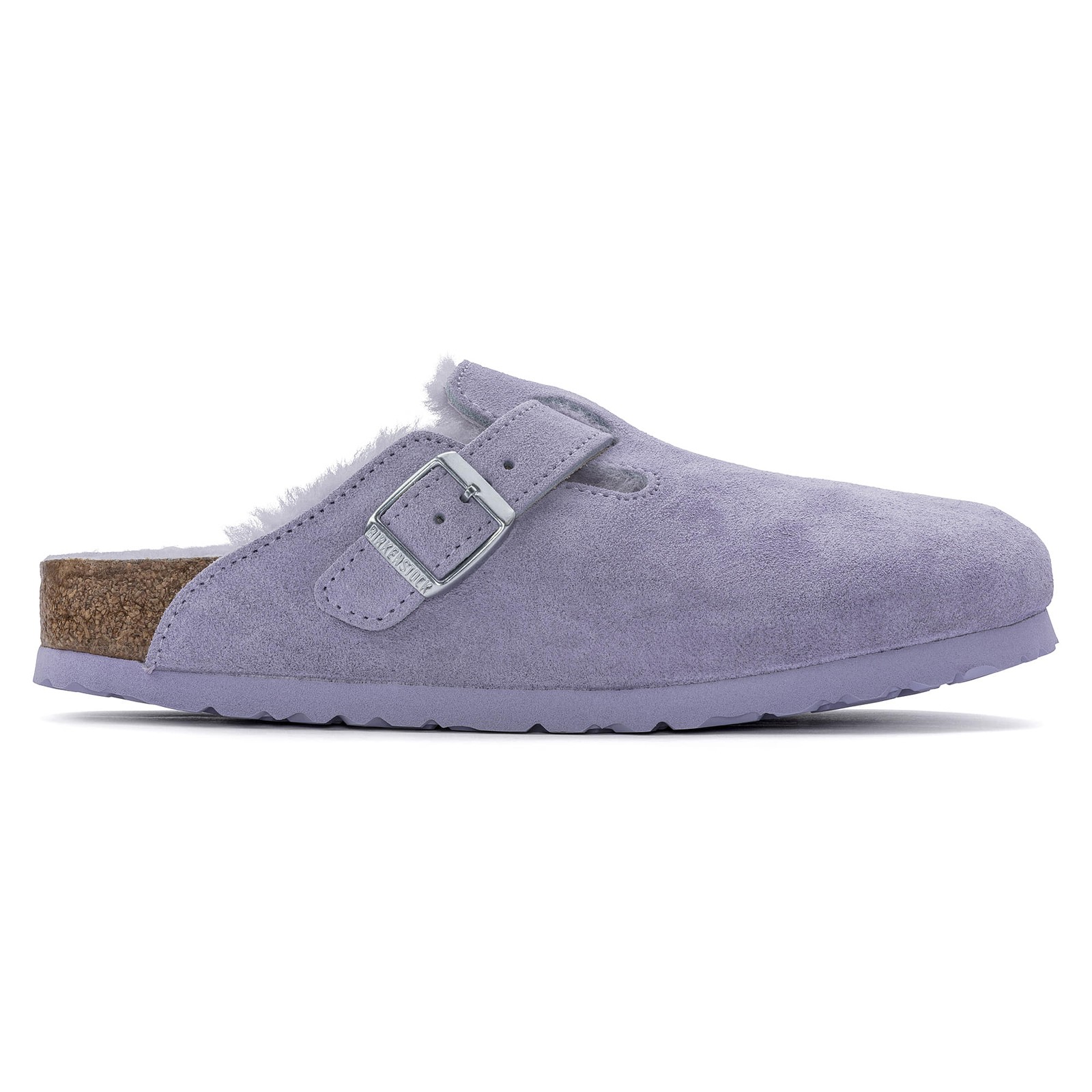 Birkenstock Boston Vl Shearling Women’s Purple Fog Clogs NW/OB 7N (38 EU)