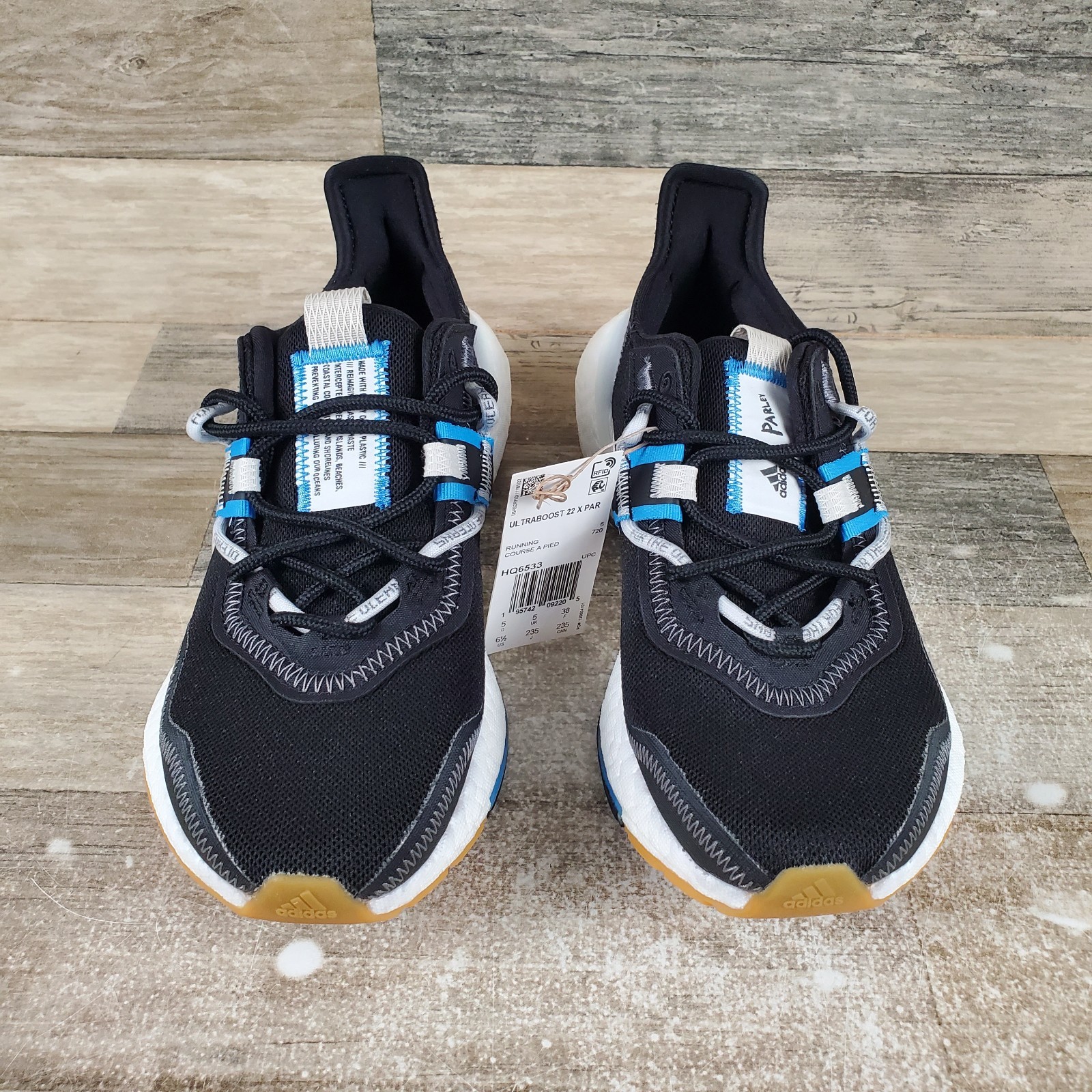 Adidas Ultraboost 22 X Parley Womens Shoes Sz 6.5 Black Lace Up Low Top Sneakers