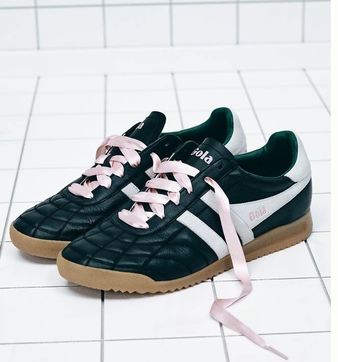 Gola x Anthopologie Stadium Quilted Sneakers Black/Pink/Green Women’s Sz 9.5 NIB