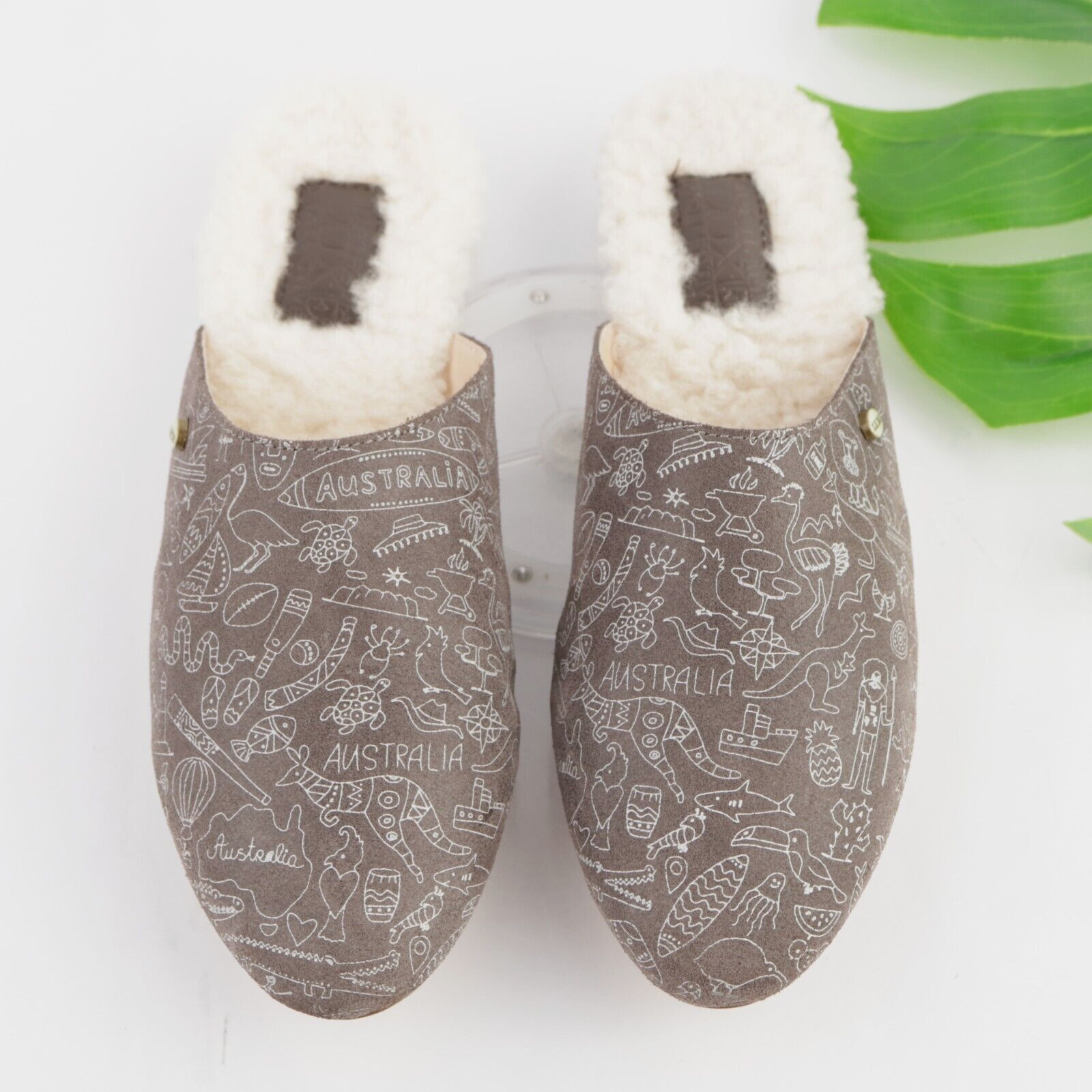 Australia Luxe Collective Womens Marcos Mule Size 8 Gray Suede Sherpa Slippers