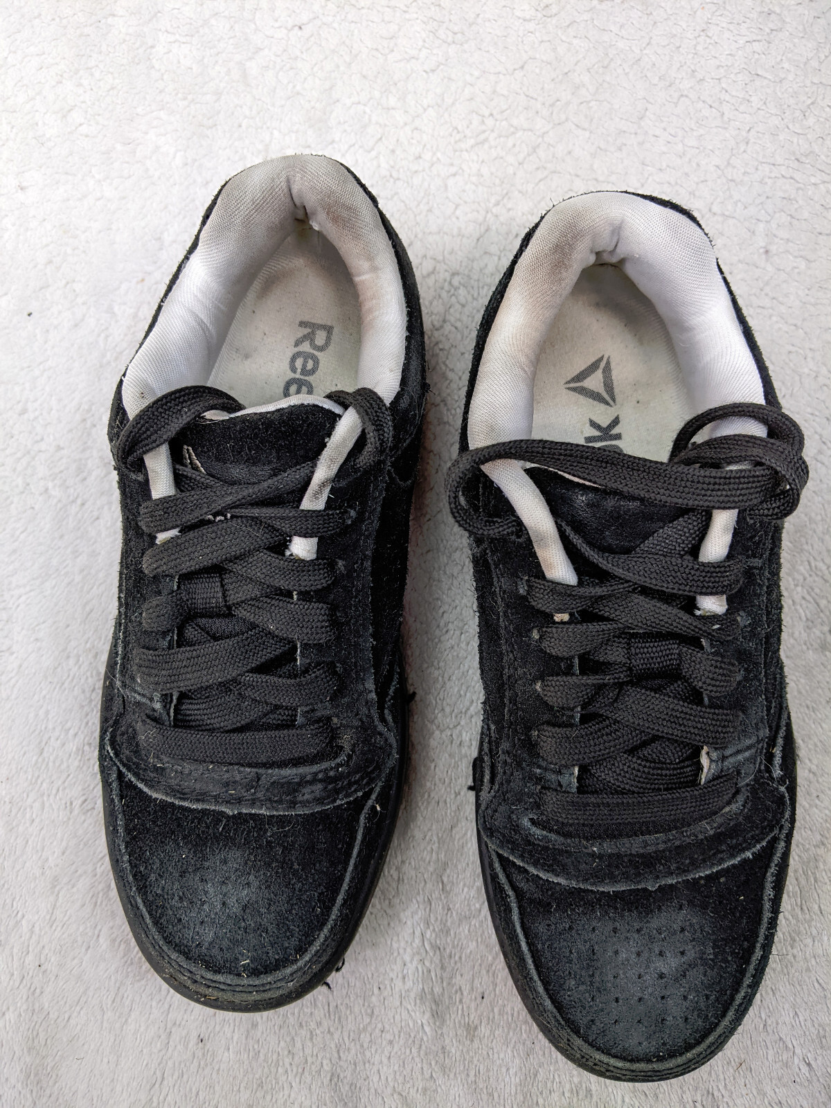 Reebok Steal toe Work Womens 6 Black Suede Shoe Slip Resistant ASTM F2413-18 EH