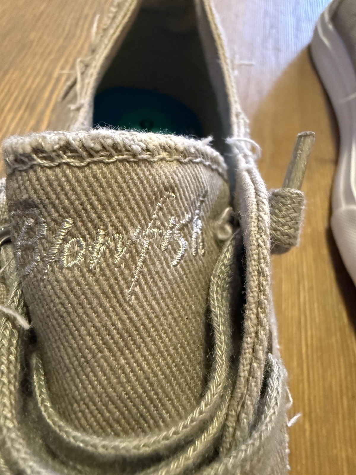 Blowfish Malibu canvas lace-up sneakers distressed gray or khaki color Size 8