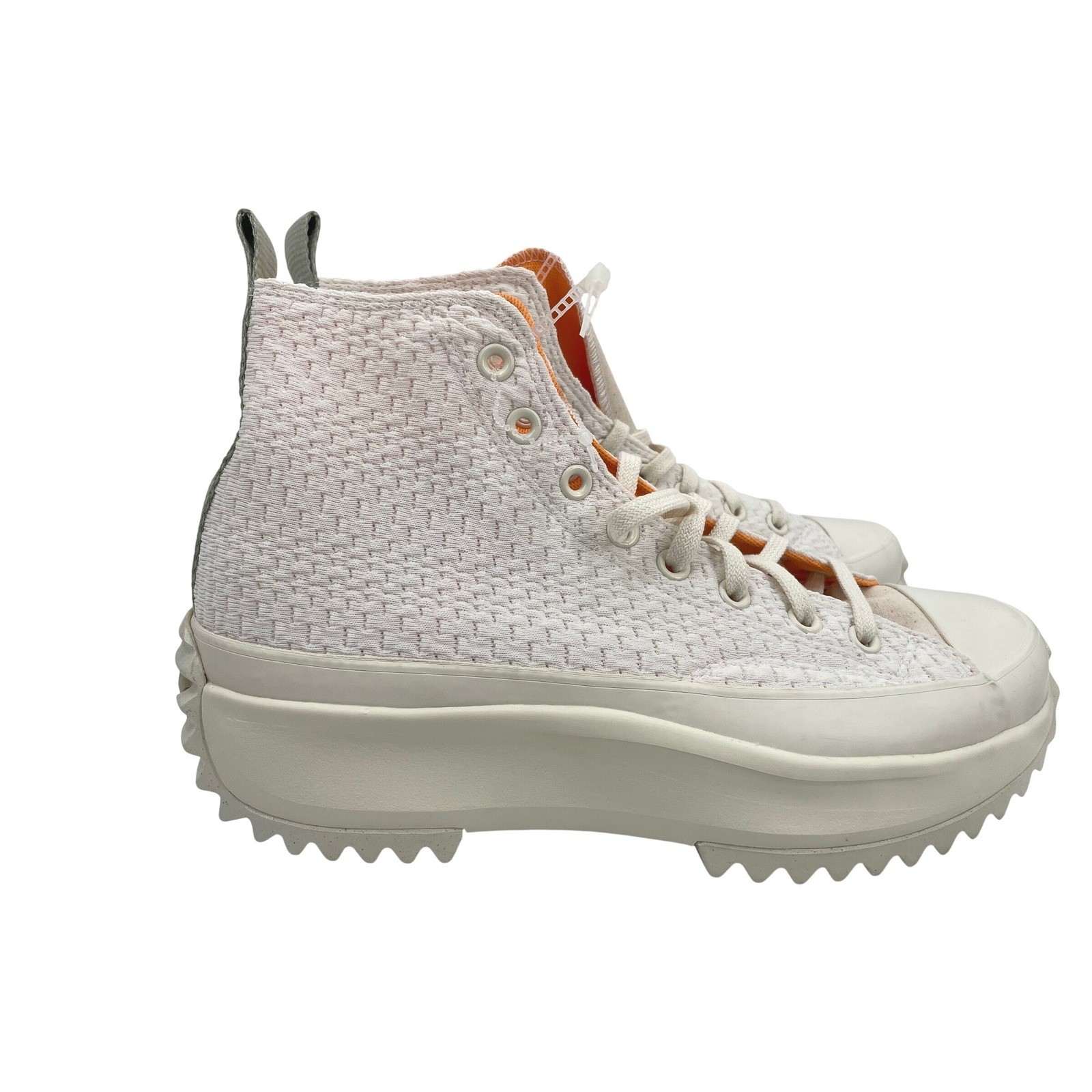 Converse Run Star Hike Shoes Womens 11 White Peach Olive Textile Platform