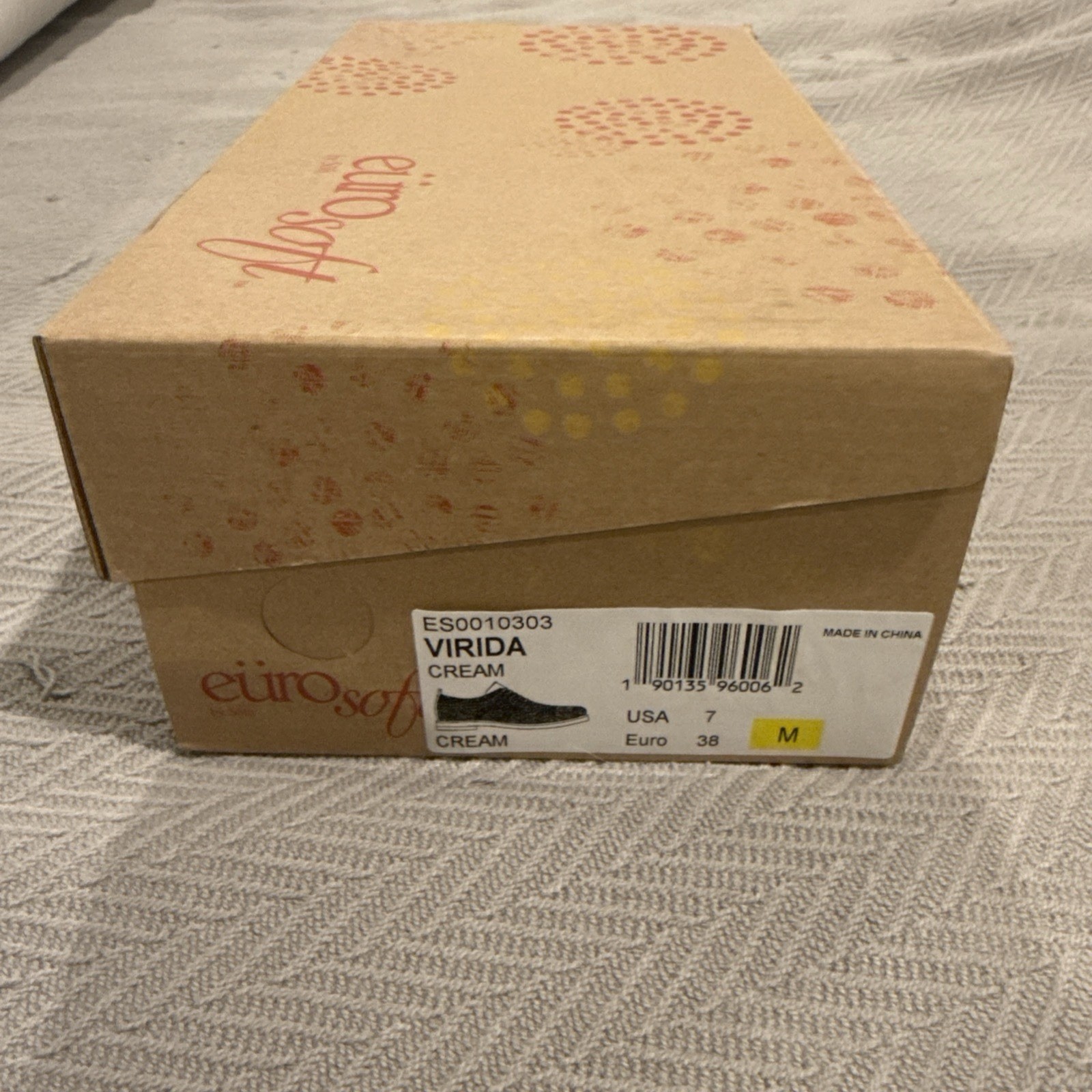 Eurosoft Virida Knit Oxford Shoes Women’s 7 Cream Comfort Lace Up NIB