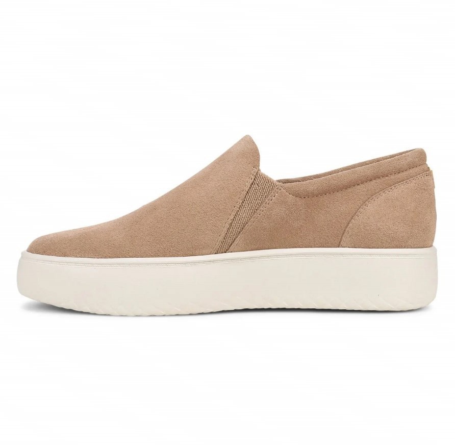 VIONIC Women Ellen Platform Slip On Sneaker, Desert Sand Suede (NEW)