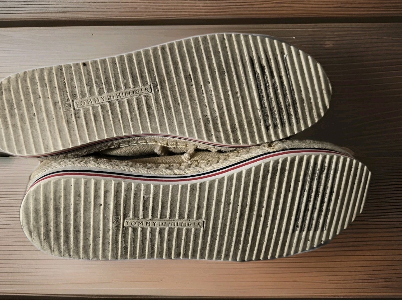 Tommy Hilfiger Espadrilles Tan Canvas 7.5M Comfort Shoe Slip On