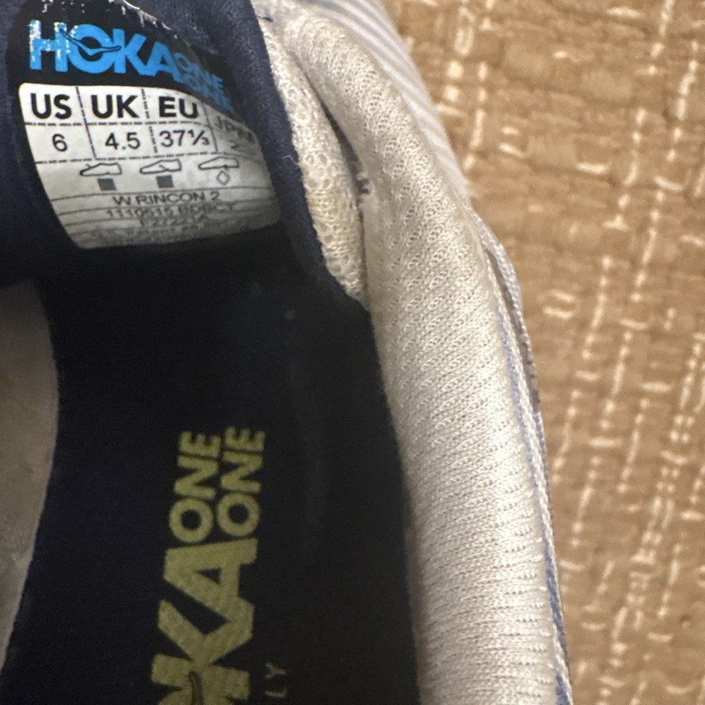 HOKA ONE ONE Rincon 2 Women’s Lightweight Lace-Up Sneakers Yellow Blue Size 6