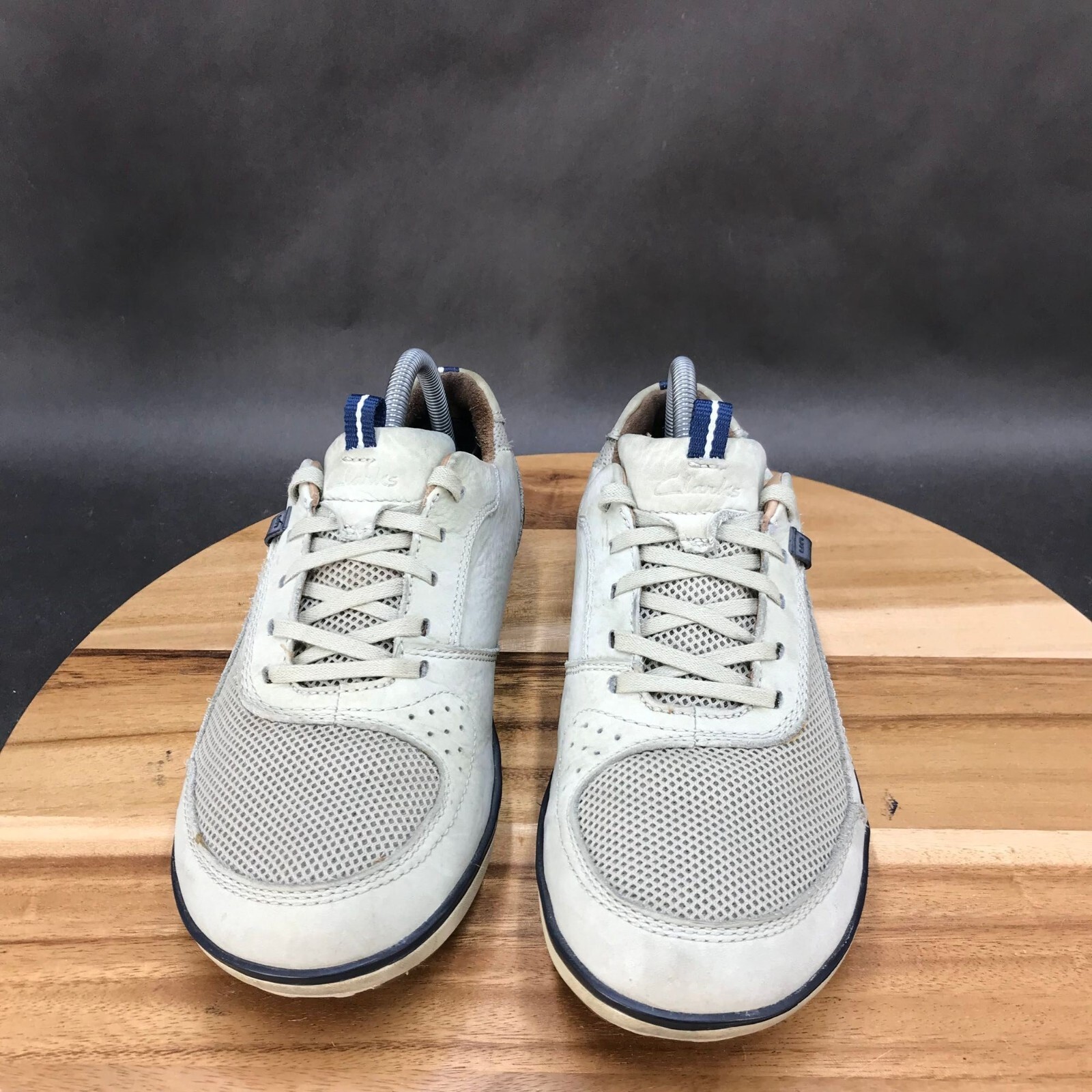 Clarks Unstructured Beige Mesh Sneakers Lace Up Low Top Womens Size 9 M
