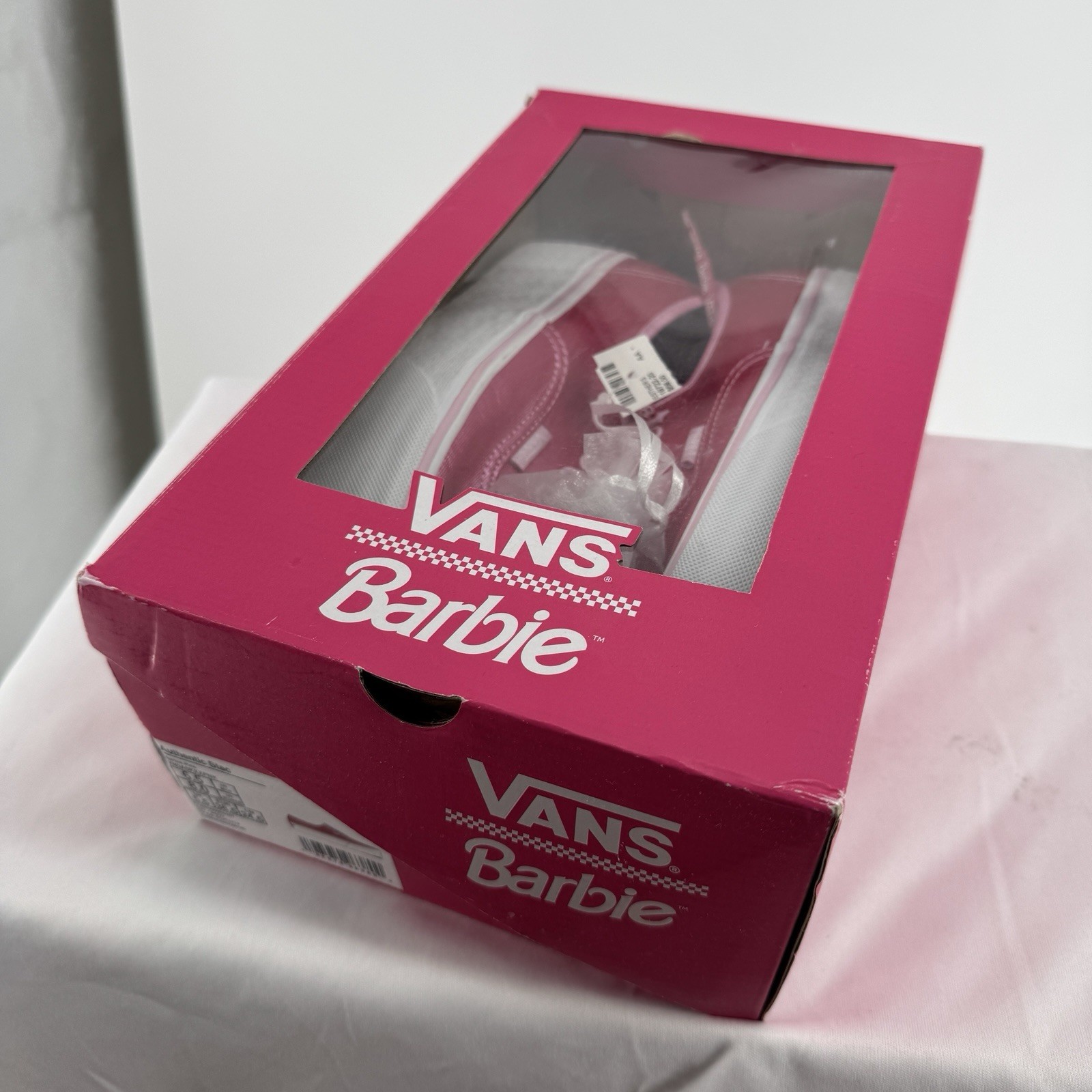 Barbie x Vans shoes womens 8 pink leather platform lace up preppy rare low top