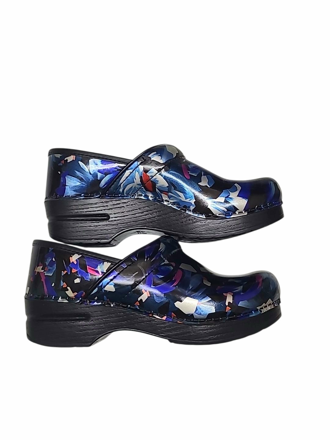 Dansko Women’s Professional Leather Clogs Shoes Graphic Floral Print 38