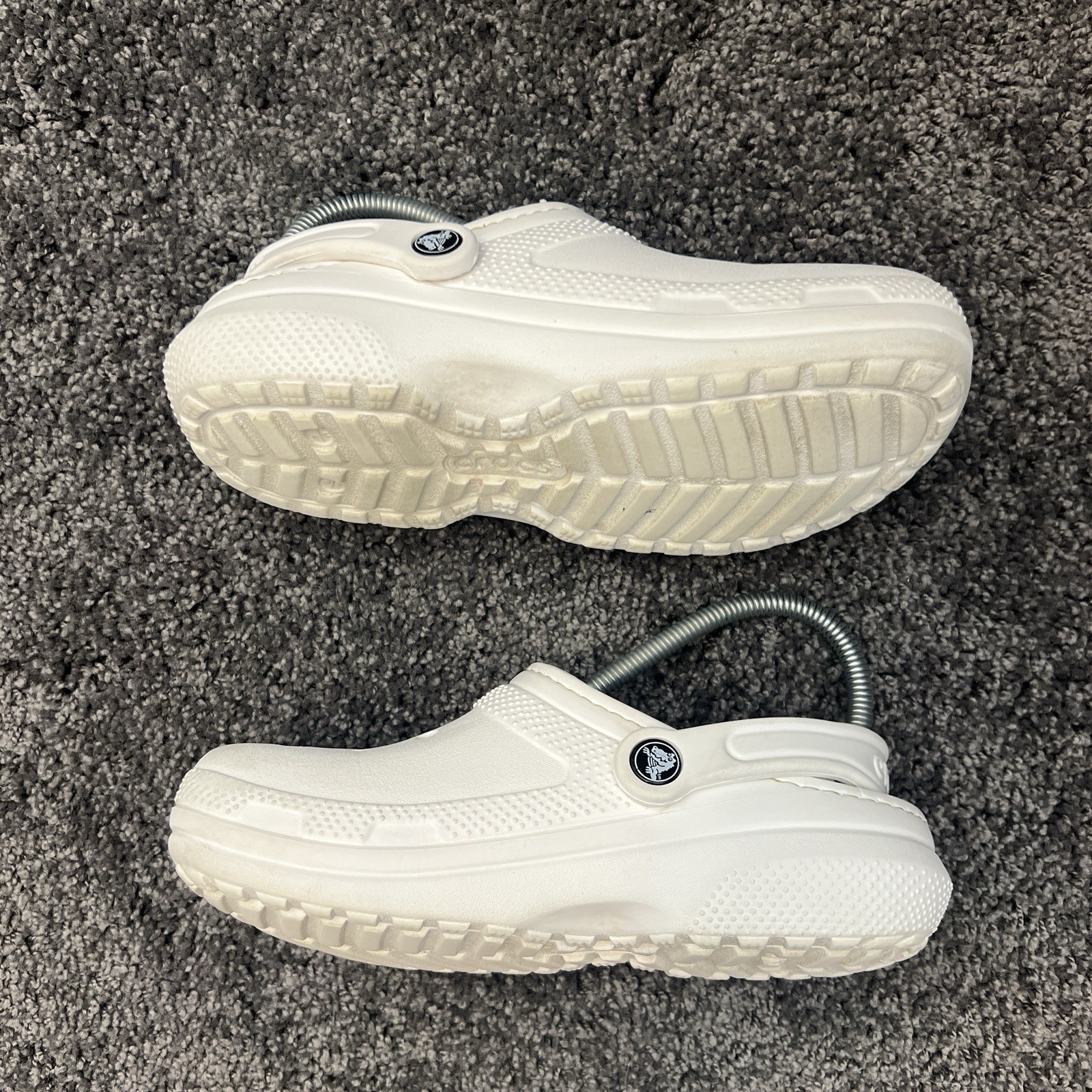 Crocs Dual Comfort Casual Unisex Adult White Lined Slip On Clogs Size M 4 W 6