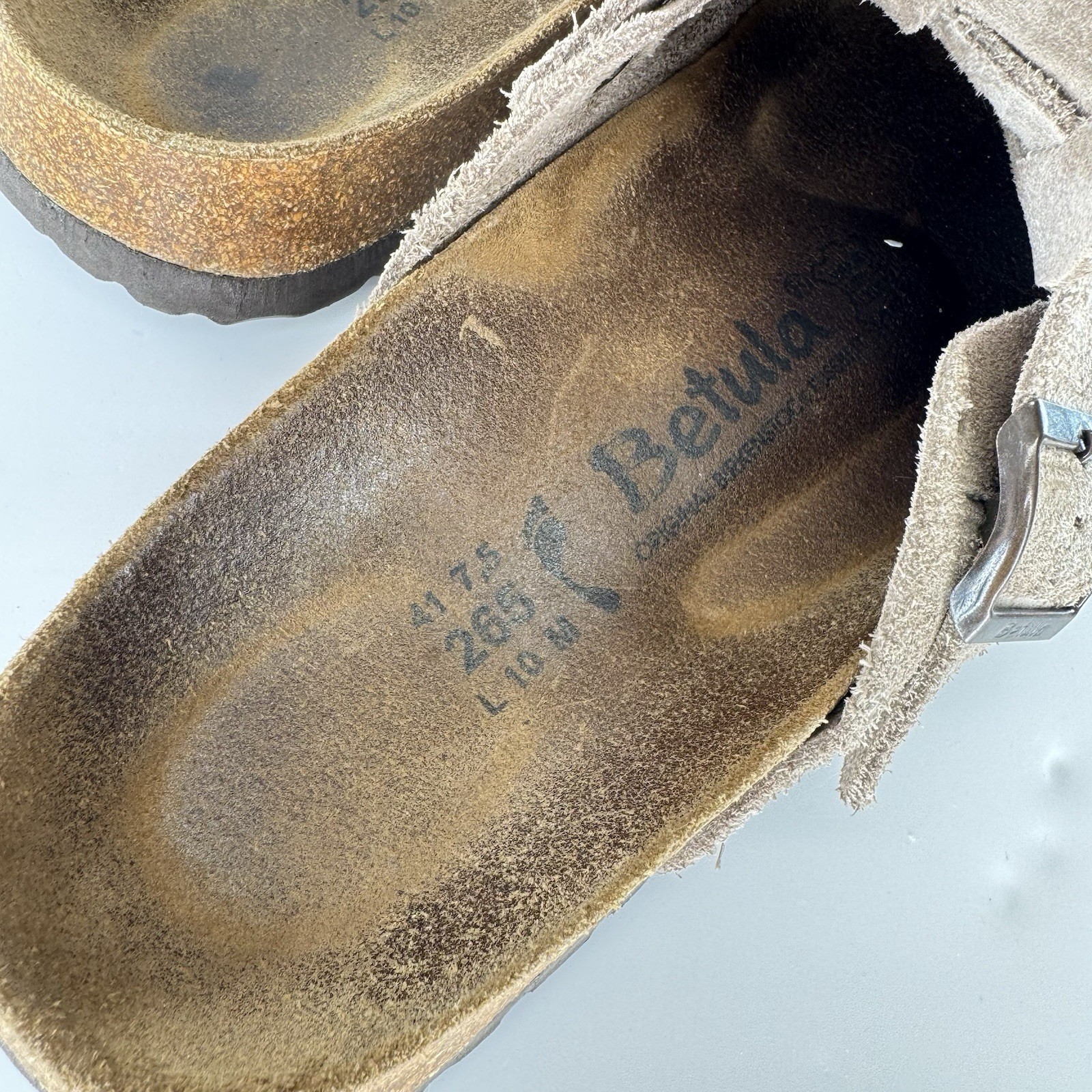 Birkenstock Betula Boston Clogs Beige Taupe Suede Leather Euro 41 US Women’s