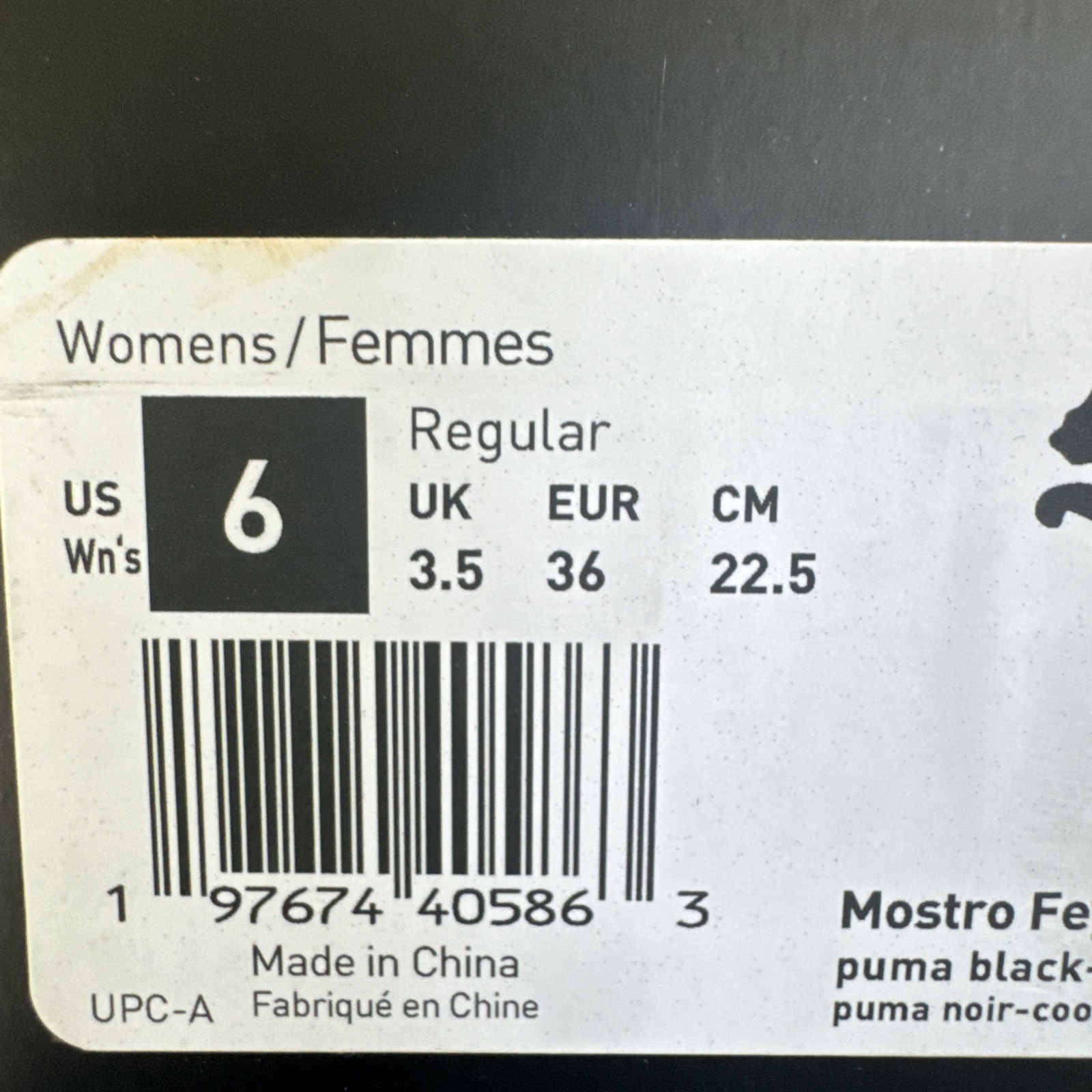 Puma Mostro Ballet Shoes Mostro Fey Satin Womens Black 403368 Size 6