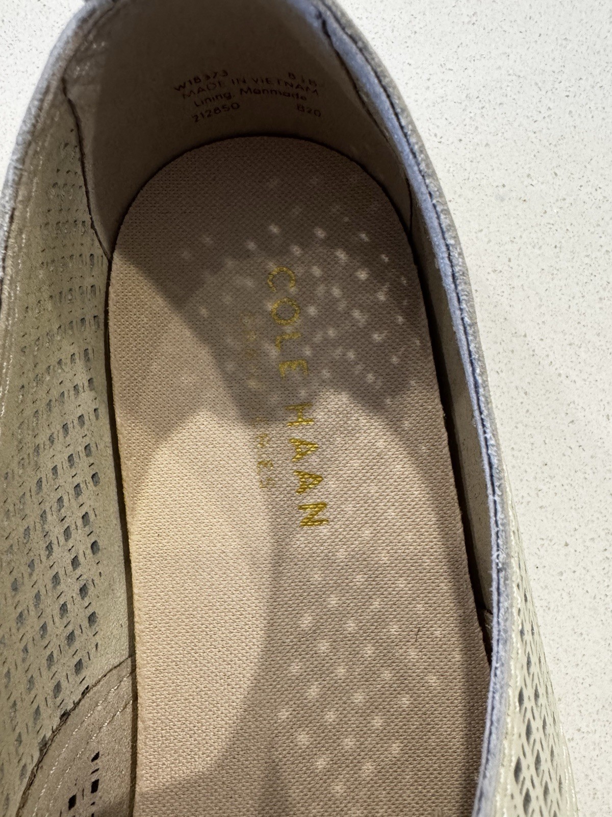 Cole Haan Women’s Oxford Comfort Shoes White Beige Leather Mesh Lace Up 8.5