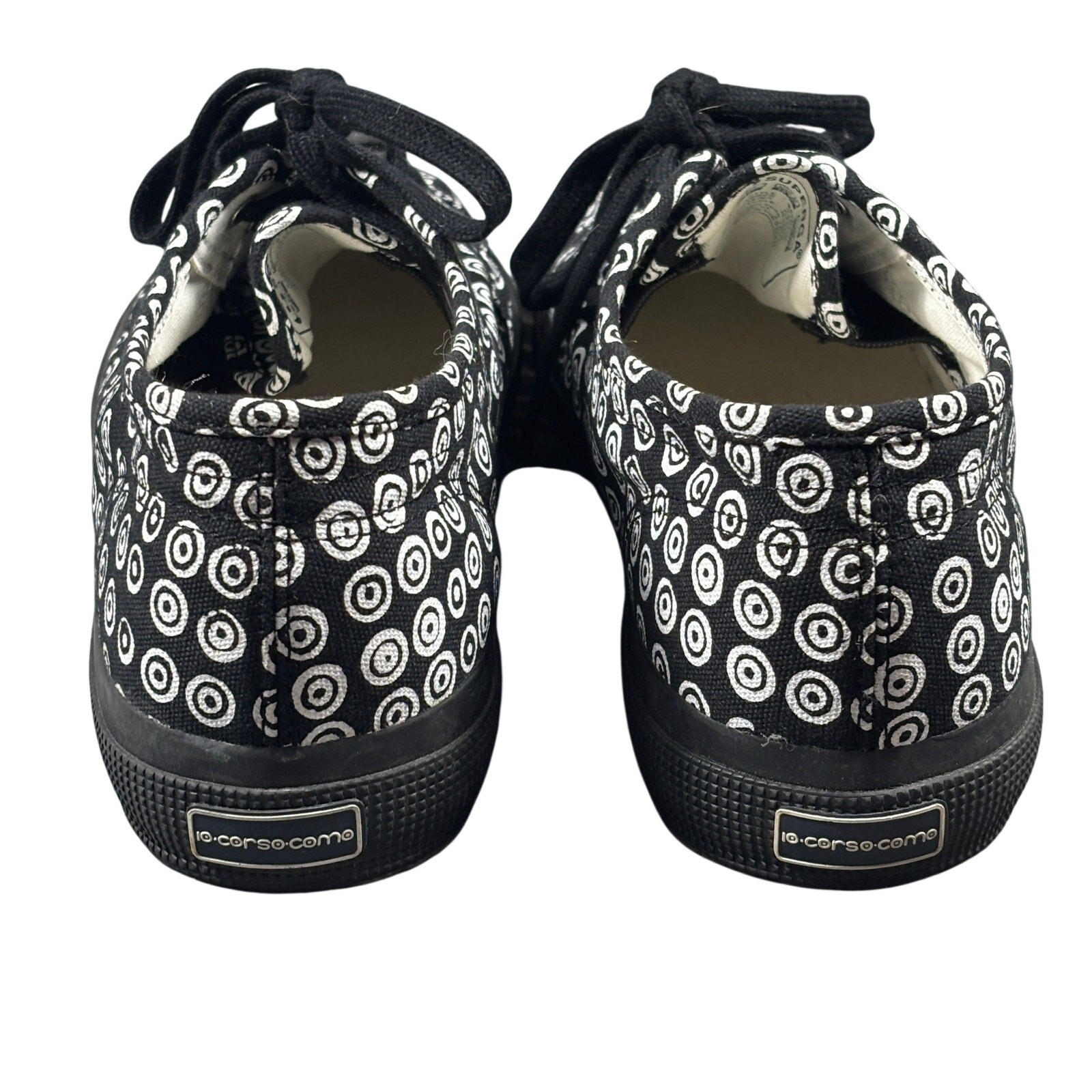 10 CORSO COMO x Superga Low Top Sneakers 10.5 Canvas Graphic Print Black White