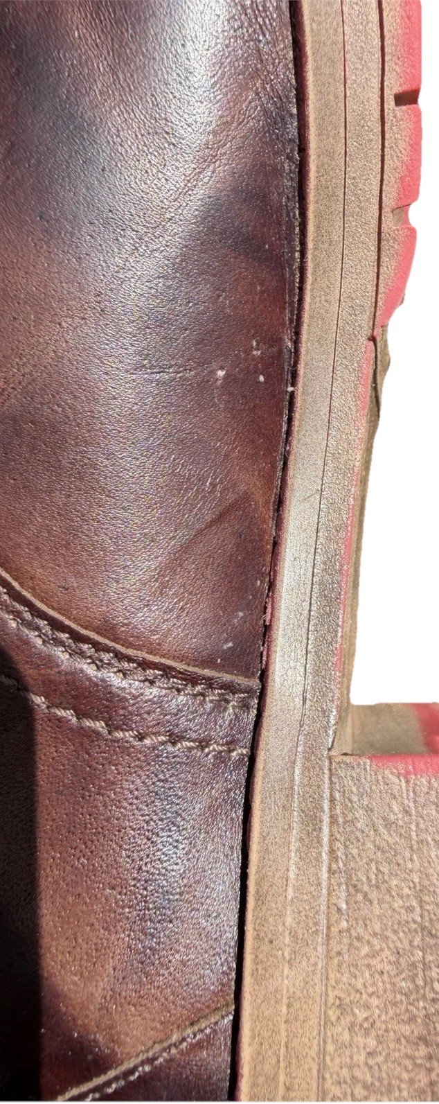 V Italia Gina 2 Oxford Shoes 38 7.5 Brown Bordeaux Leather Comfort Saddle Style