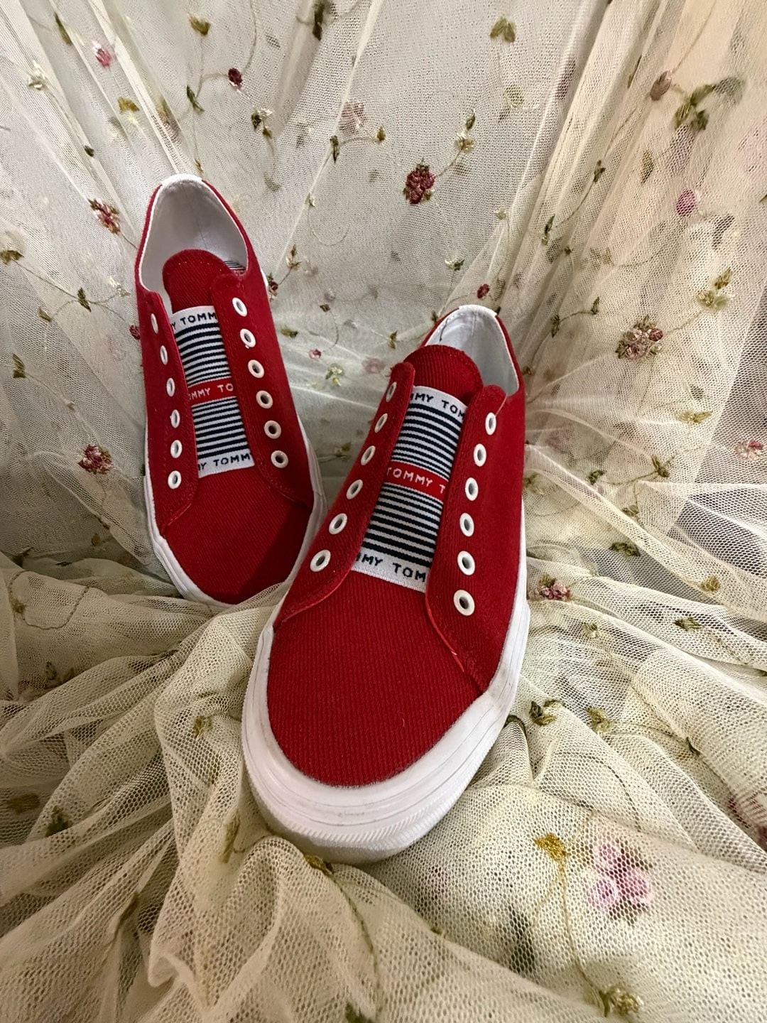 Tommy Hilfiger Women’s Anni Slip-On Casual Sneakers in Red