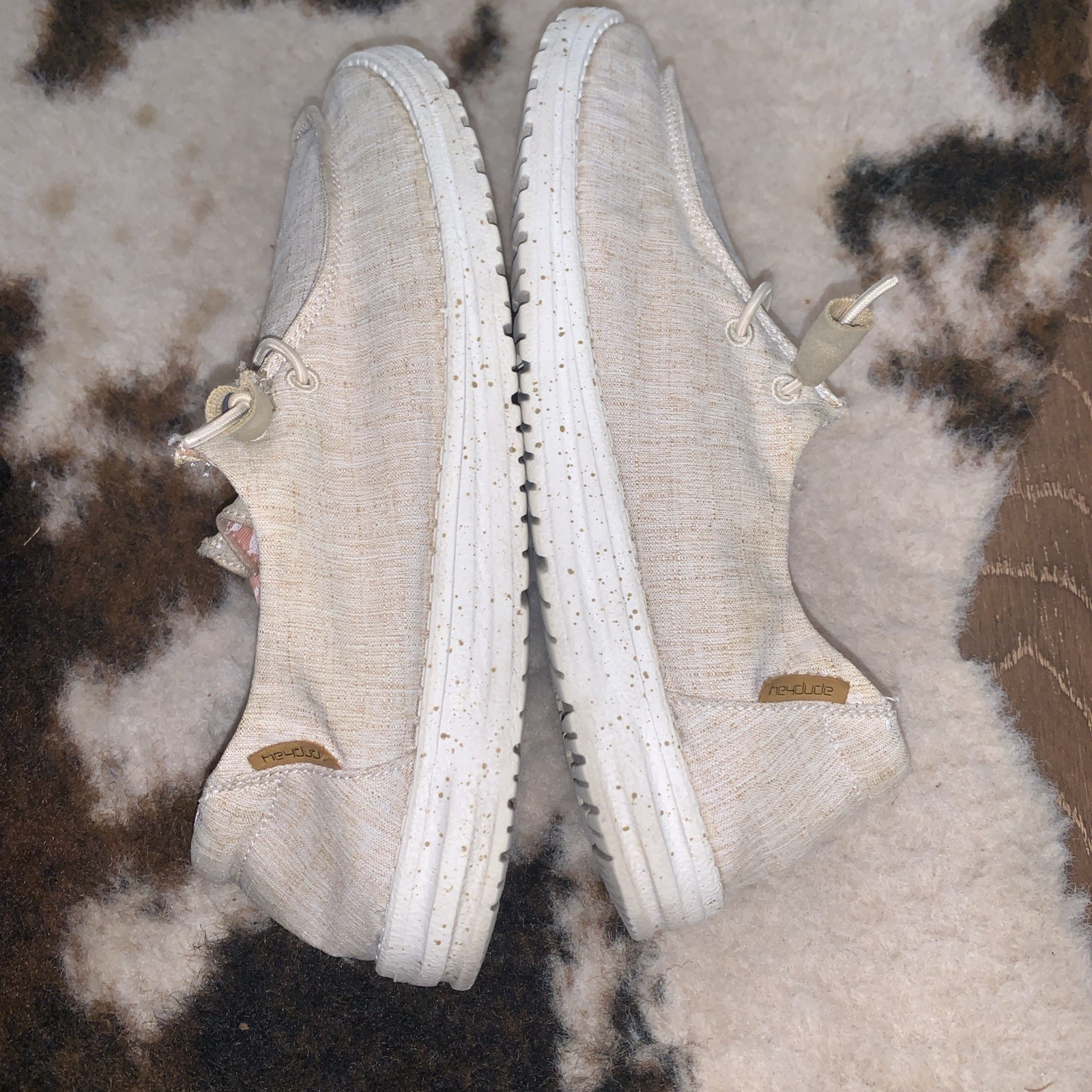 hey dude wendy 9 Chambray White Nut Beige Preowned