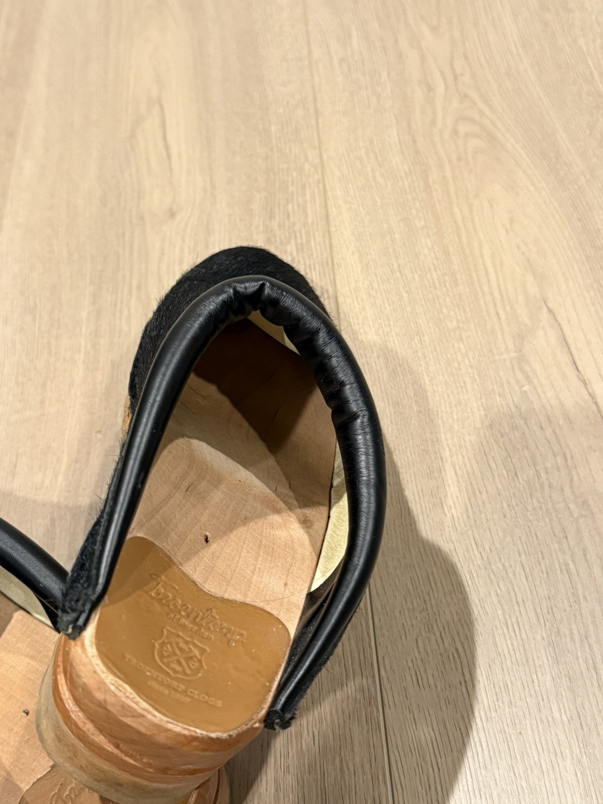 Troentorp clogs black pony hair Rembrandt Swedish Size 39 W9 M6