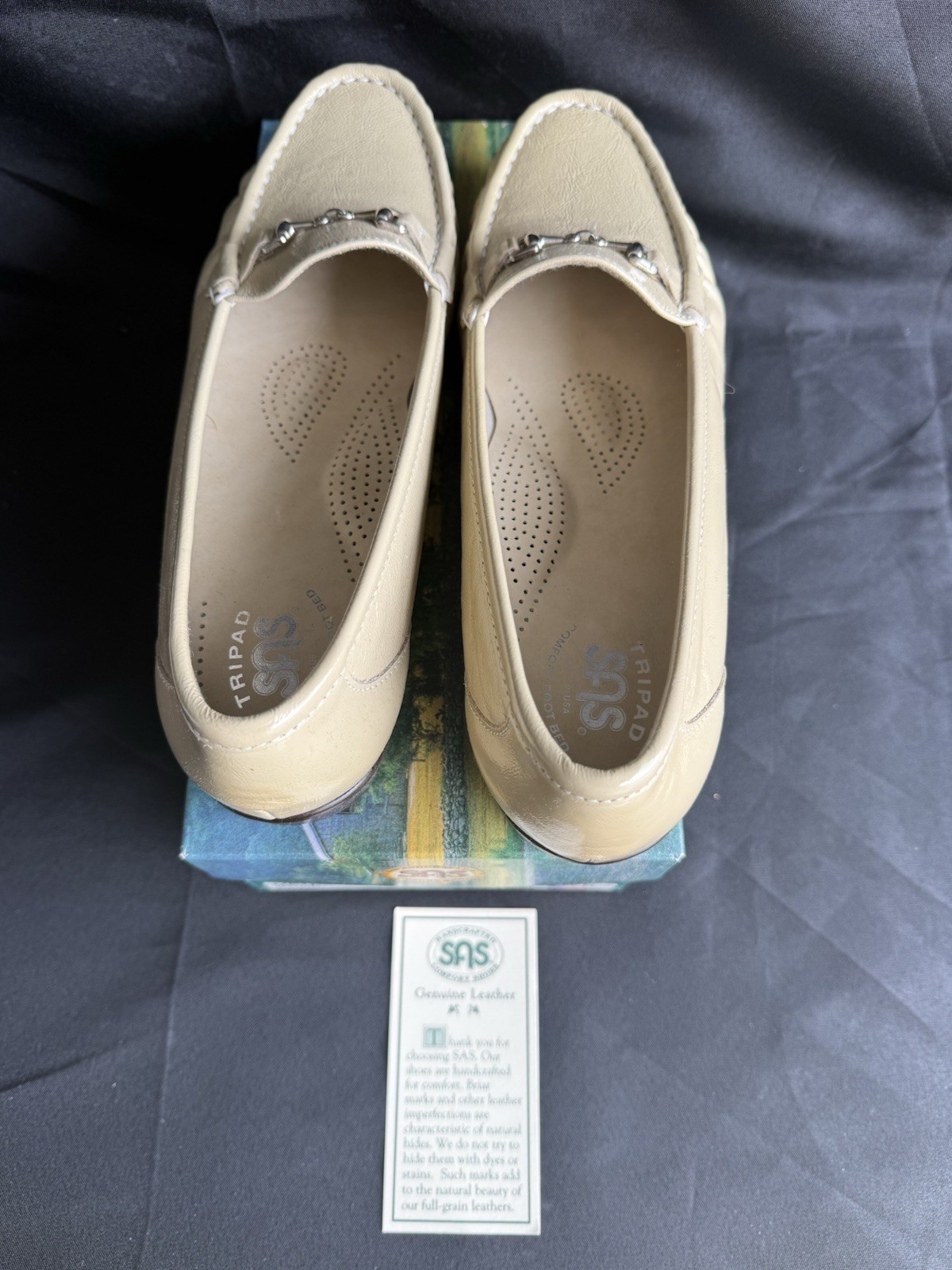 SAS Metro-P Women’s Bone White/Beige Leather Slip On Tripad Loafers Size 10.5-N.