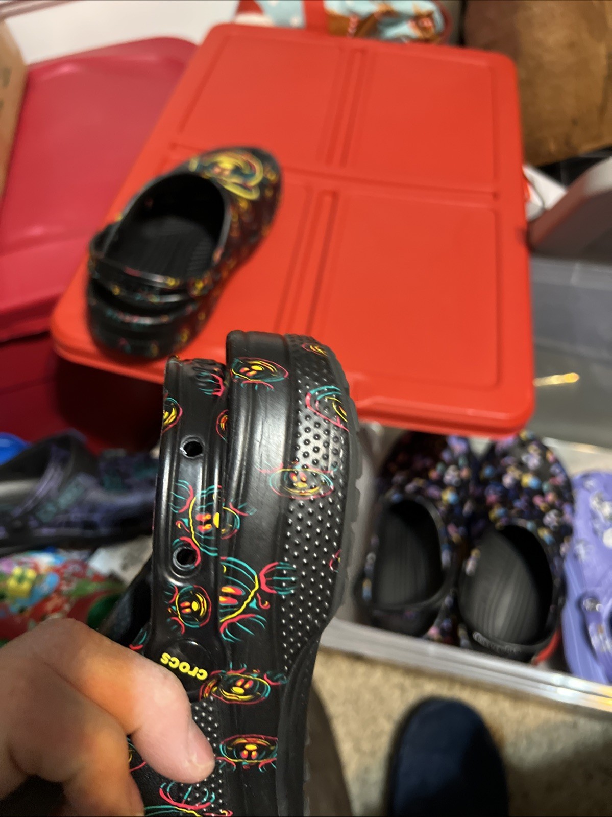 Disney Parks 2023 Glow Halloween Mickey Mouse Pumpkin Adult Clogs Crocs M8/W10