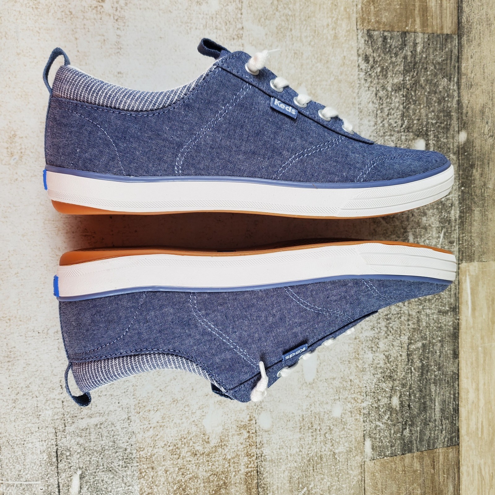 Keds Center III Womens Shoes Sz 7.5 M Athletic Navy Denim Lace Up Sneakers