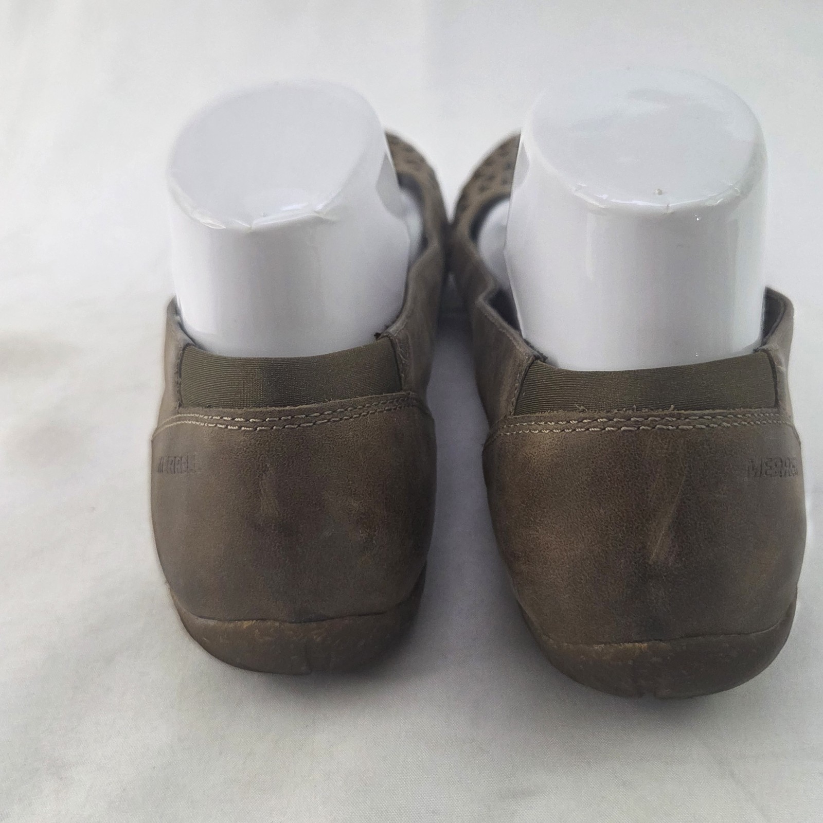 Merrell Ballet Flats Womens 10.5 Taupe Leather Slip On Comfort Walking Shoes