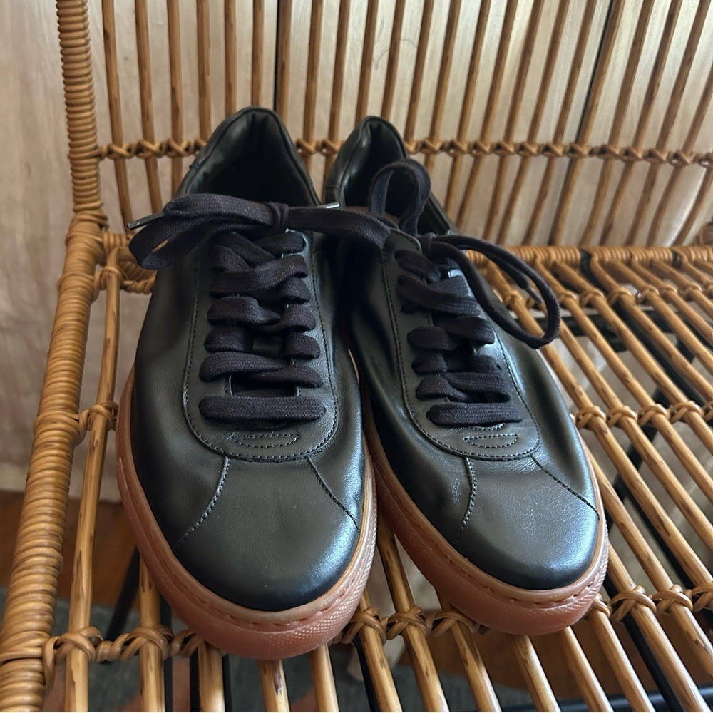 M. Gemi Sempre Leather Sneakers Black Casual Low Top Women’s Italy 38.5 (US 8)