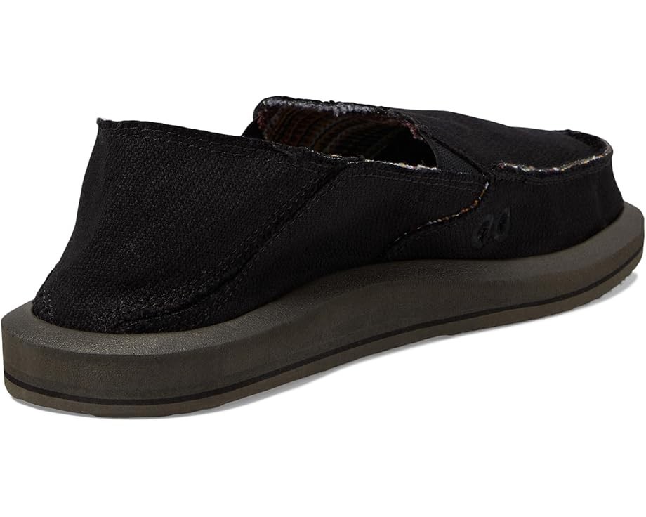 *SALE* Unisex Sanuk Donna Hemp Two-Tone Black Slip-on Loafer Shoes New Authentic