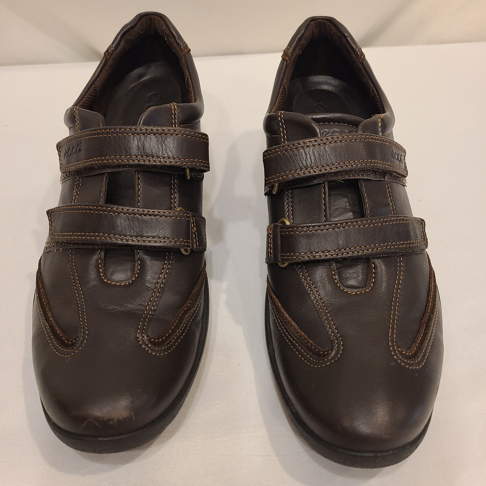 ECCO Women’s Shoe Brown Leather Adjustable Straps – Size US 10-10.5 (EU 41)