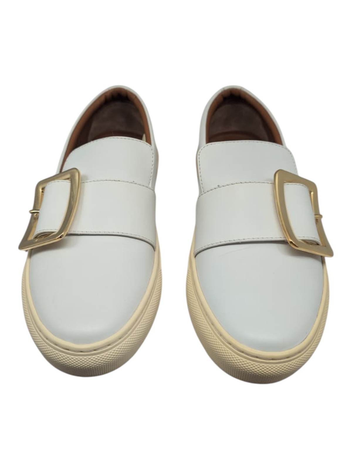 Bally Heska 6217886 Ladies White Calf Leather Slip On Sneakers MSRP $550
