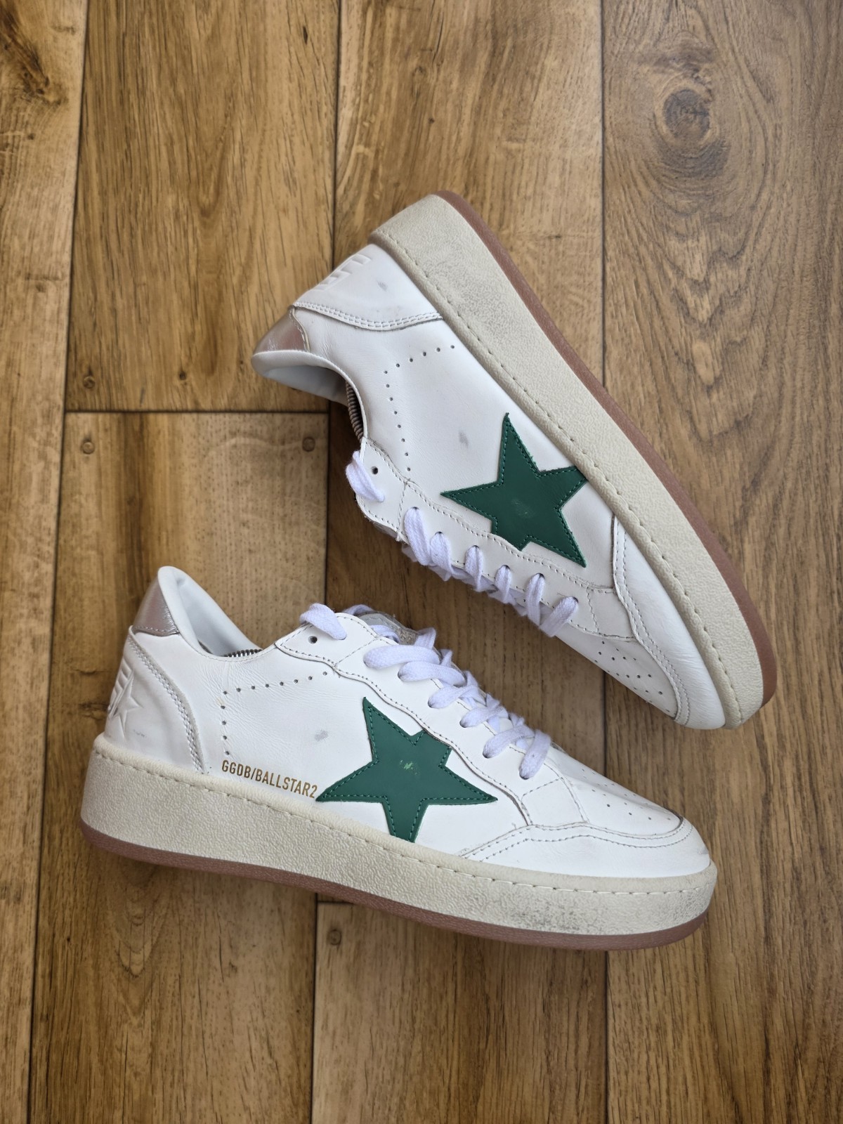 GOLDEN GOOSE BALLSTAR 2 LEATHER SNEAKERS SIZE 39 EU, 8.5 US, 6 UK