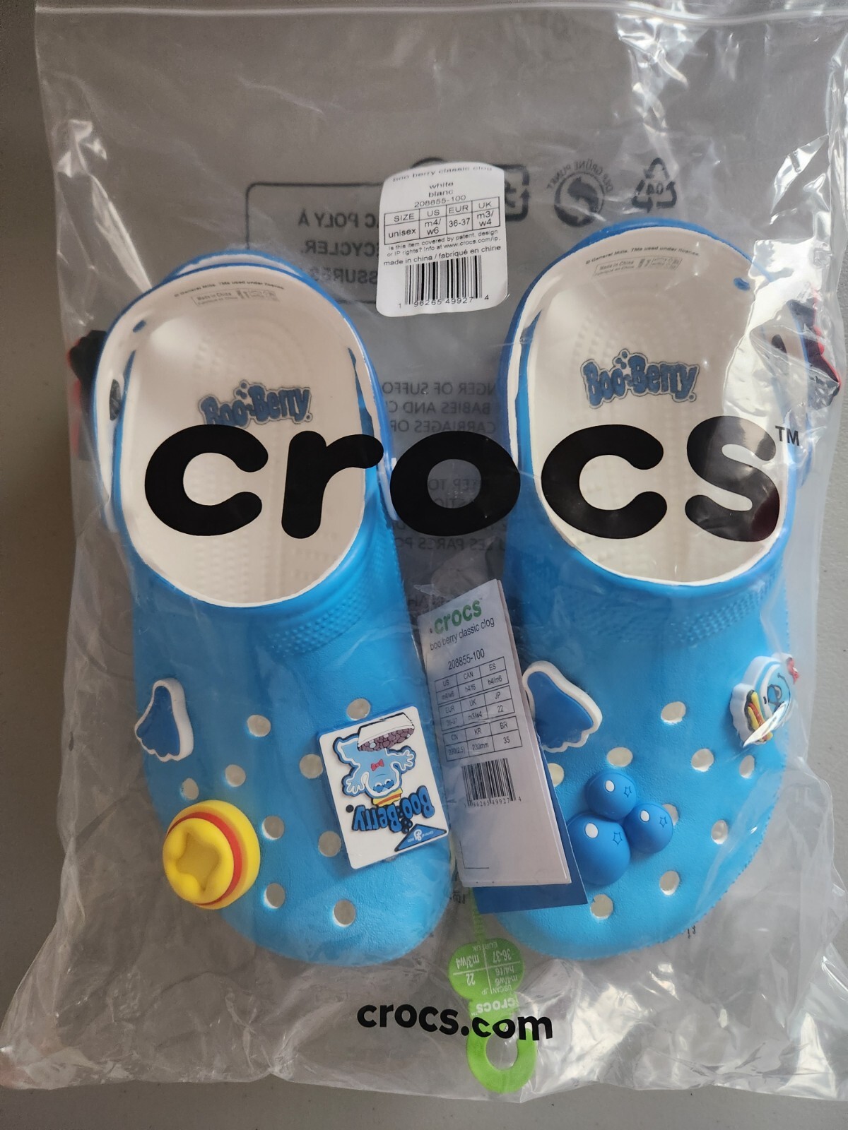 NEW Crocs x General Mills HALLOWEEN Boo Berry Classic Clog Size M4/W6 Monster