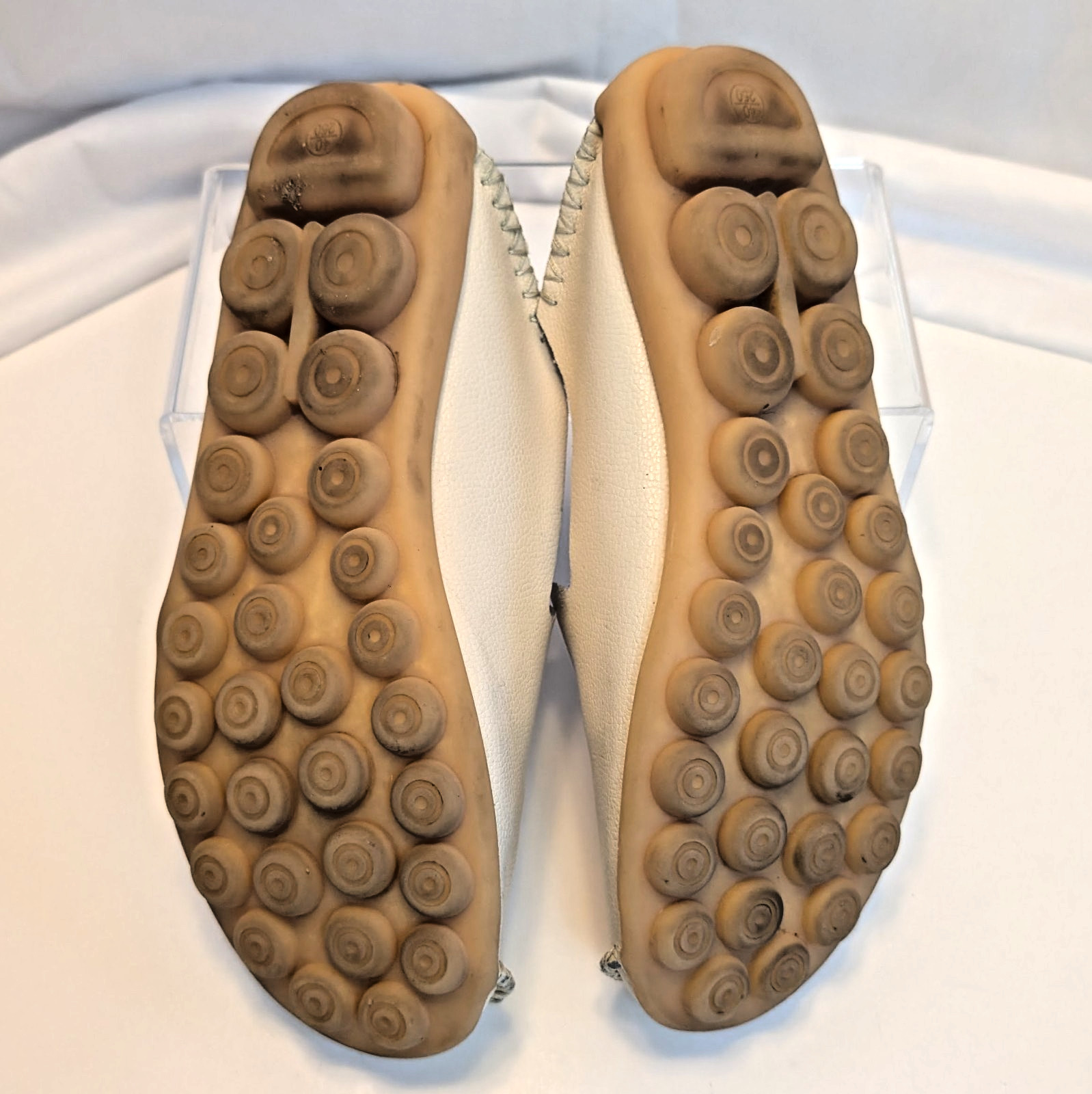 Venus Celia Leather Driving Loafers EU 40 US 9.5 Ivory Comfort Flats