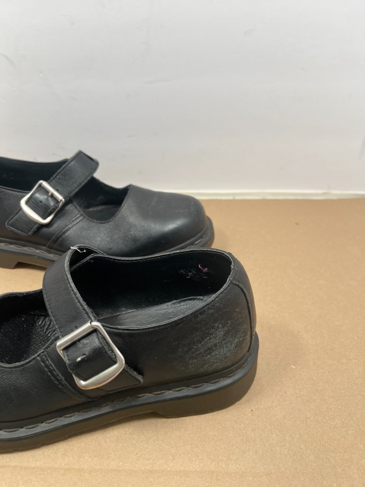 Dr. Martens Polley Mary Jane Shoes Black Buckle Adjustable Comfort Womens Sz 7
