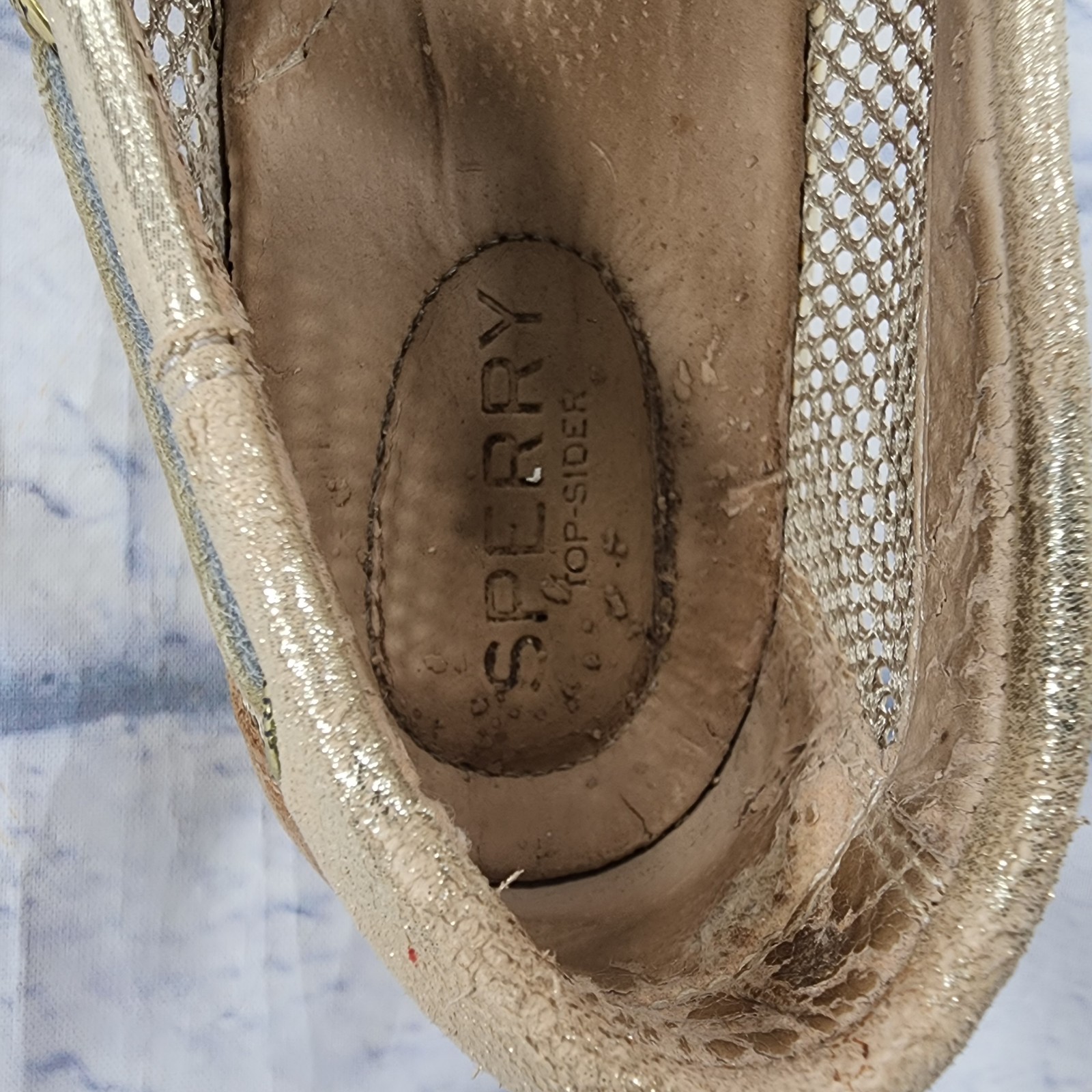 Sperry WOMENS 8.5 Koifish Leather Boat Shoes Beige STS95769