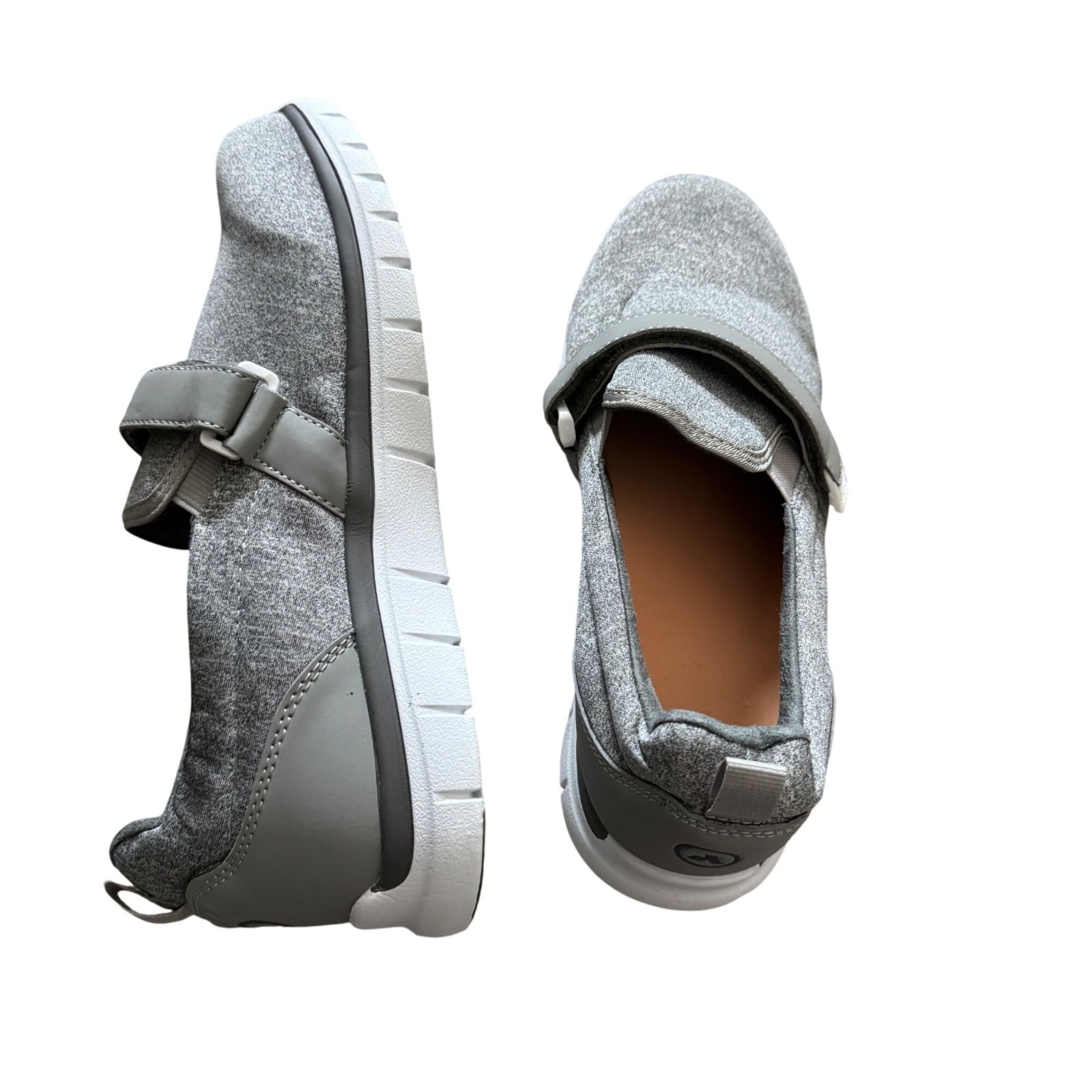 Anodyne Slip-On Athletic Shoes Sz 7.5 XW With Adjustable Strap Gray