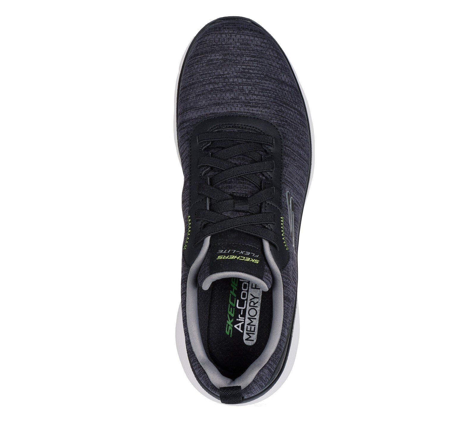 Mens Skechers Black Wide Sport Shoes Comfort jersey mesh Lace Memory Foam 232823