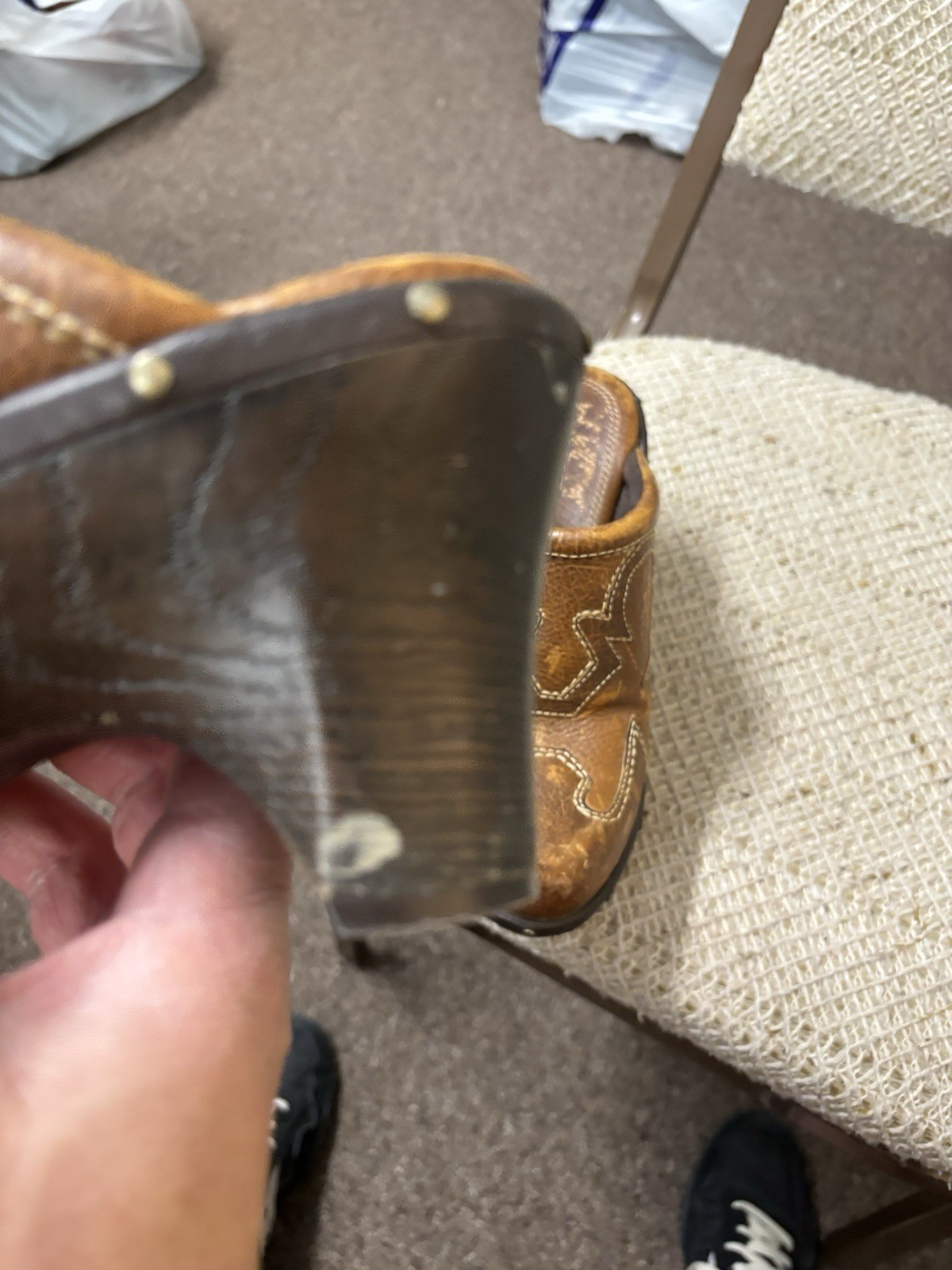 Sonora Western Clogs Brown Leather Mule Cowboy Vintage Bohemian Shoes 7.5 M