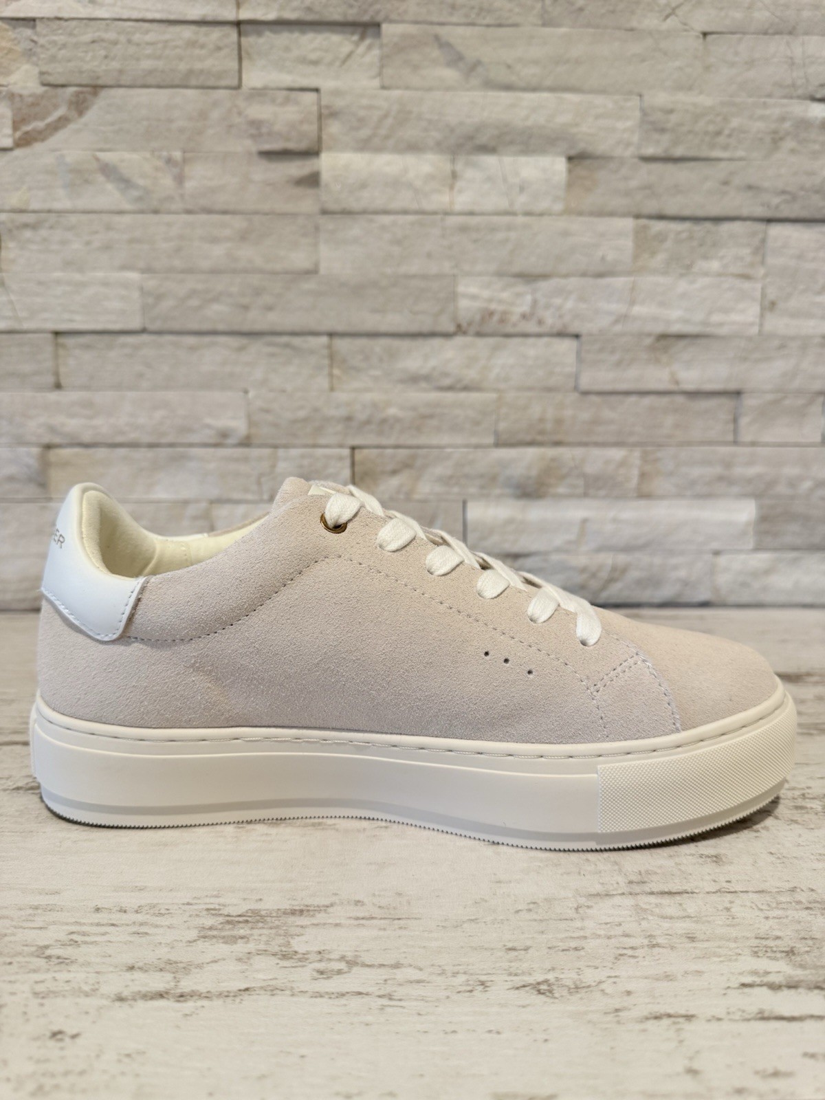 Kurt Geiger London Laney Flower Suede Platform Sneakers Bone Combo Sz 40.5 EU