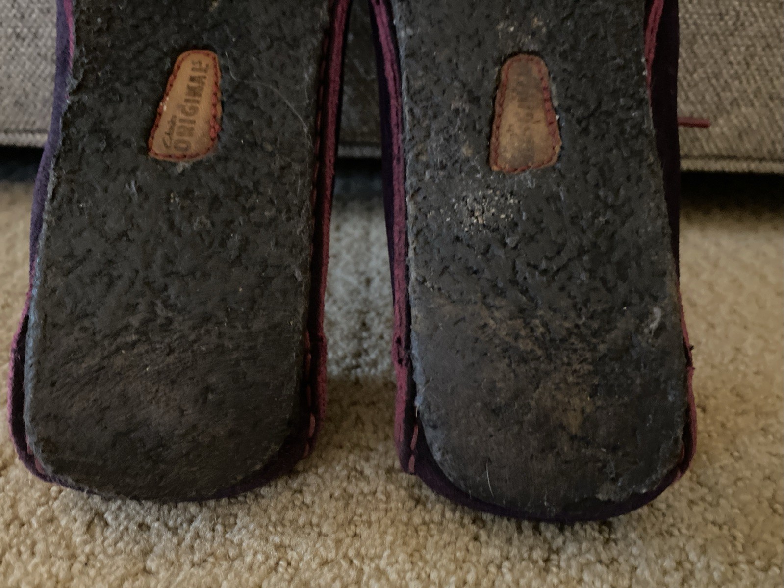 Clarks Faraway Field Shoes Sz 9.5 Purple Suede Lace-Up Casual Crepe Sole