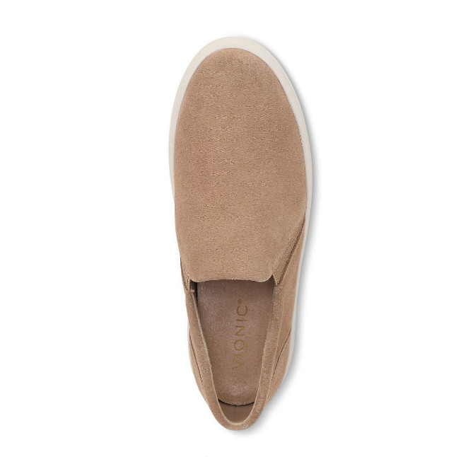 NEW VIONIC Ellen Platform Slip On Sneaker, Desert Sand Suede